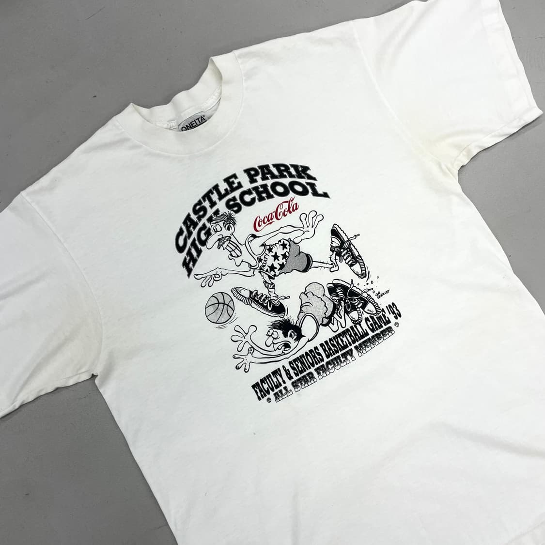 90s 싱글스티치 코카콜라 하이스쿨 올스타 베스킷볼 빈티지 반팔 티셔츠 상품이미지3