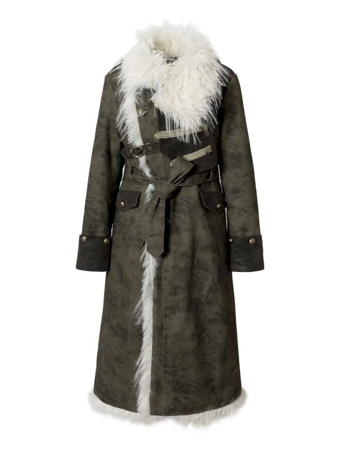 Modern Knight Fur Long Trench Coat 상품이미지1