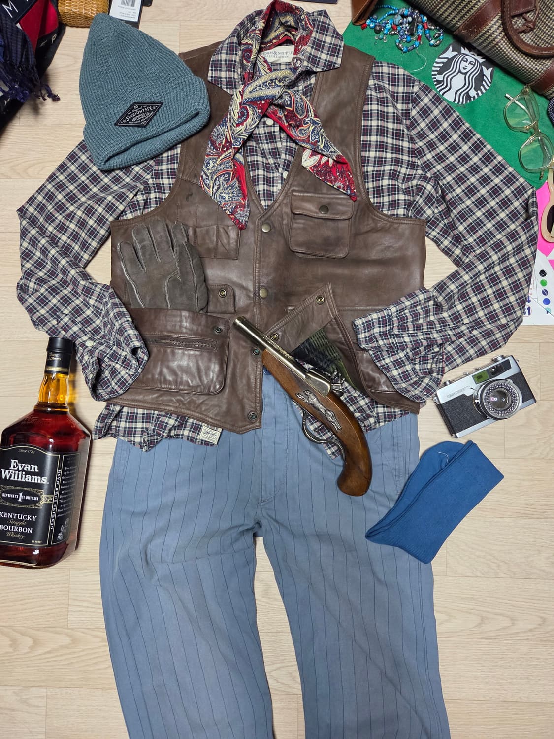 폴로 랄프로렌 스프레드 카라 체크 셔츠 남방  상품이미지3