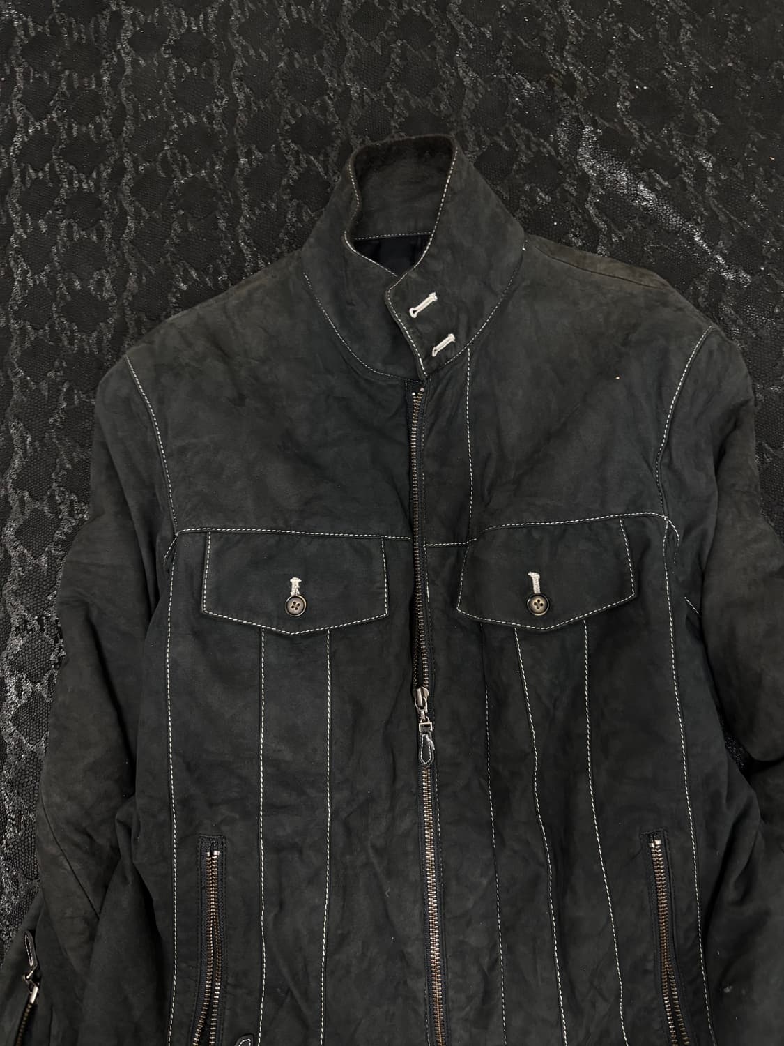 “Male&co” Grunge Charcoal Washed Jacket 상품이미지6