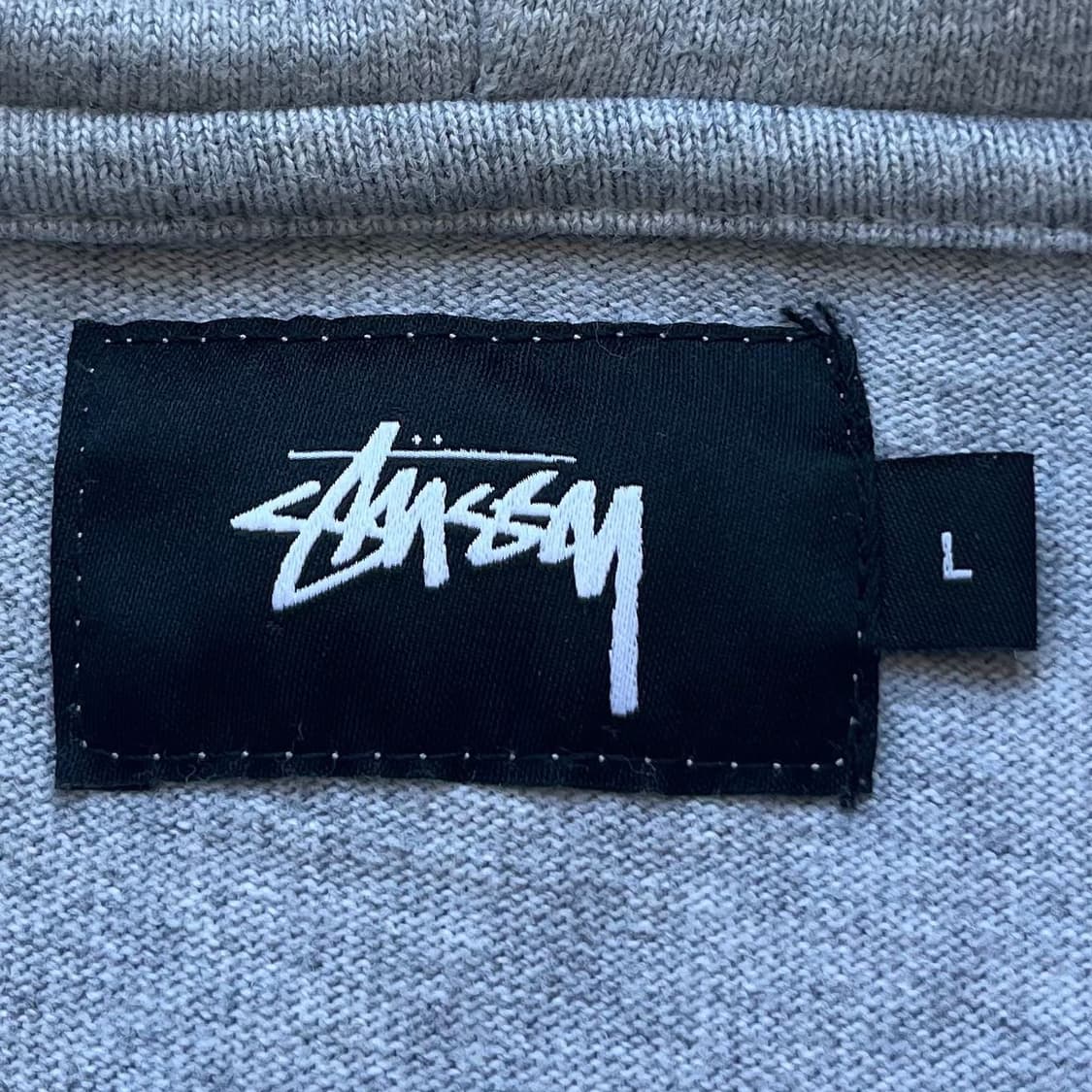 스투시 제팬 라인 스탁로고 3버튼 풀오버 그레이 후듵 상품이미지6