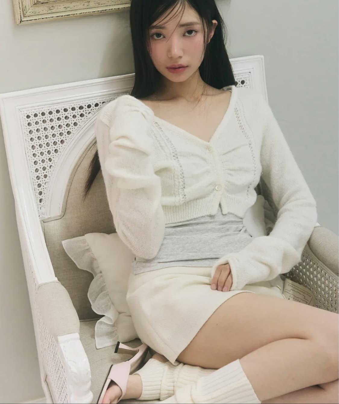 (판매) 레이즈미야 reise miya 코요 모헤어 크롭 가디건 상품이미지4