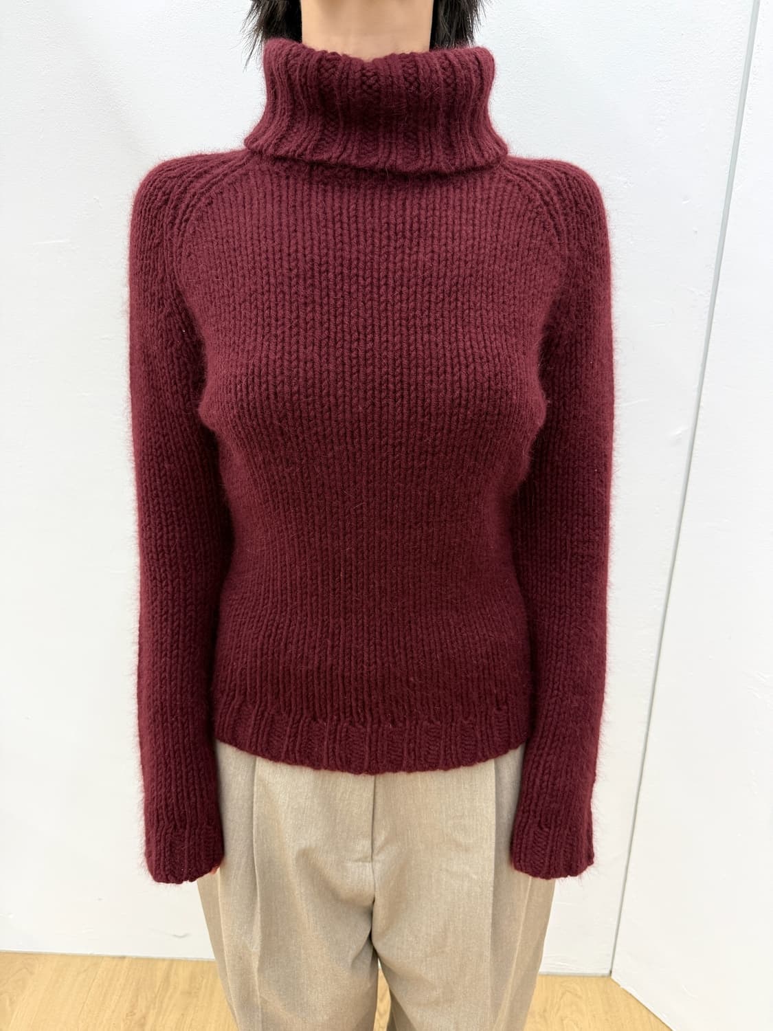 body dressing burgundy angora knit 상품이미지2