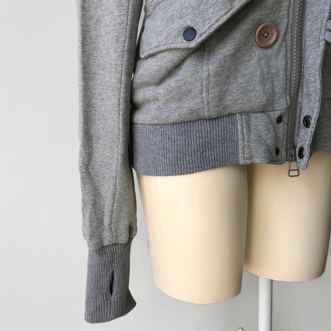 그레이 워머 코튼 저지 후드 집업 상품이미지2