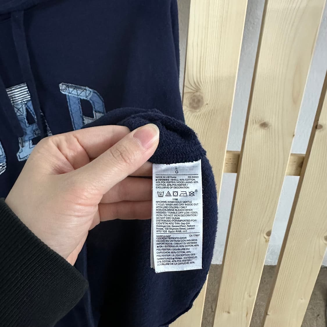 (XL) GAP 갭 네이비 패치 후드티 상품이미지5