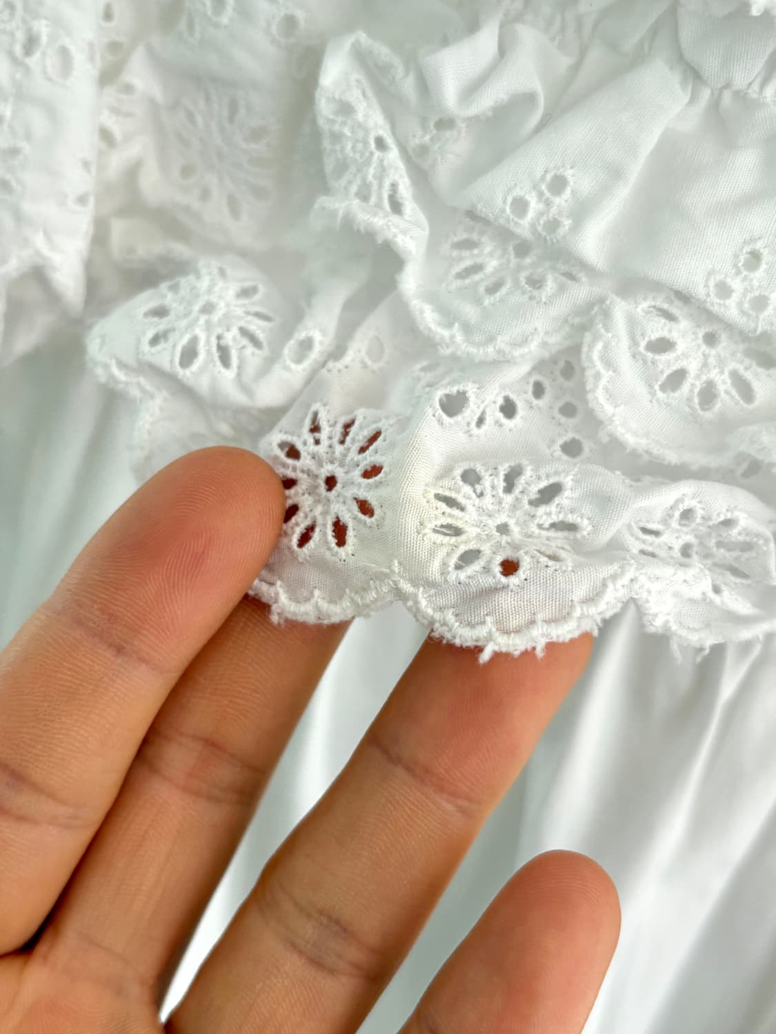 꼼데가르송 걸 화이트 레이스 자수 셔츠 상품이미지7