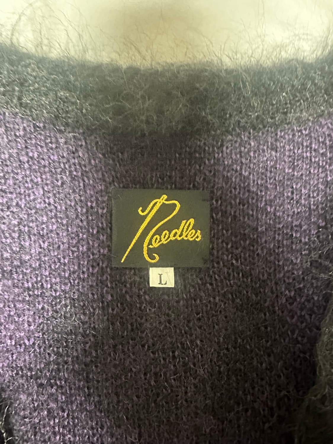 최종가격 L 니들스 모헤어 가디건 차콜 퍼플 다이아몬드 상품이미지3