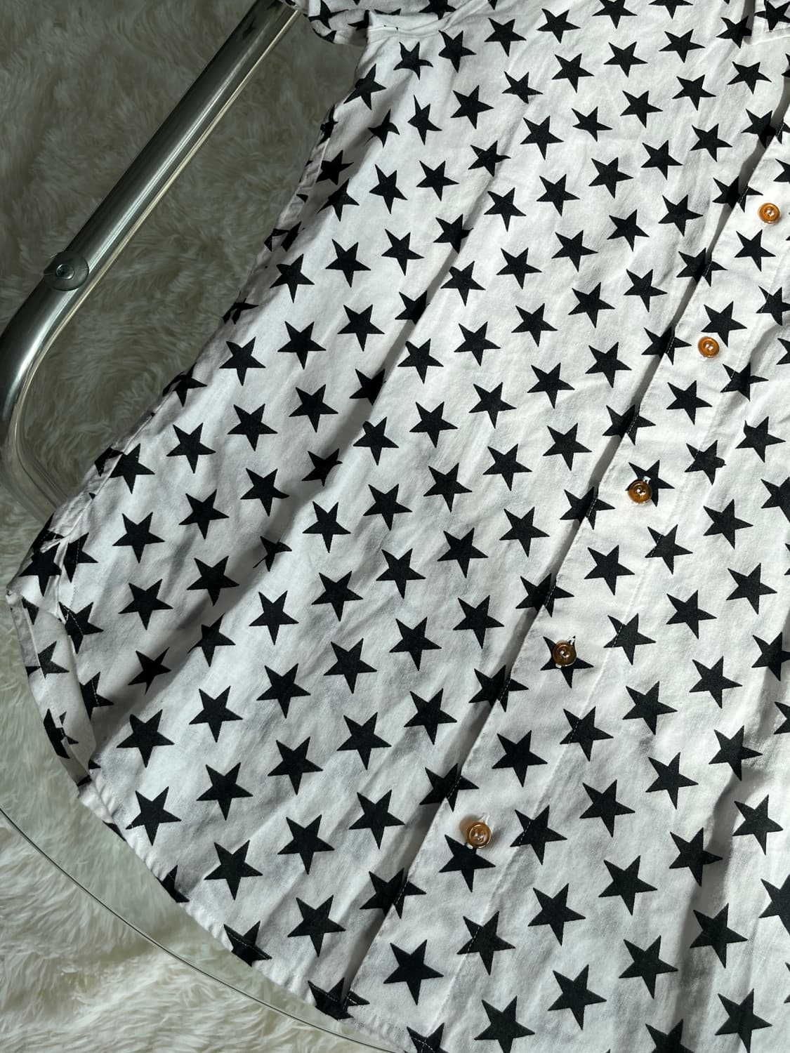 비비안 웨스트우드 반짝반짝 오브 로고 자수 스타 패턴 반팔 셔츠 상품이미지4