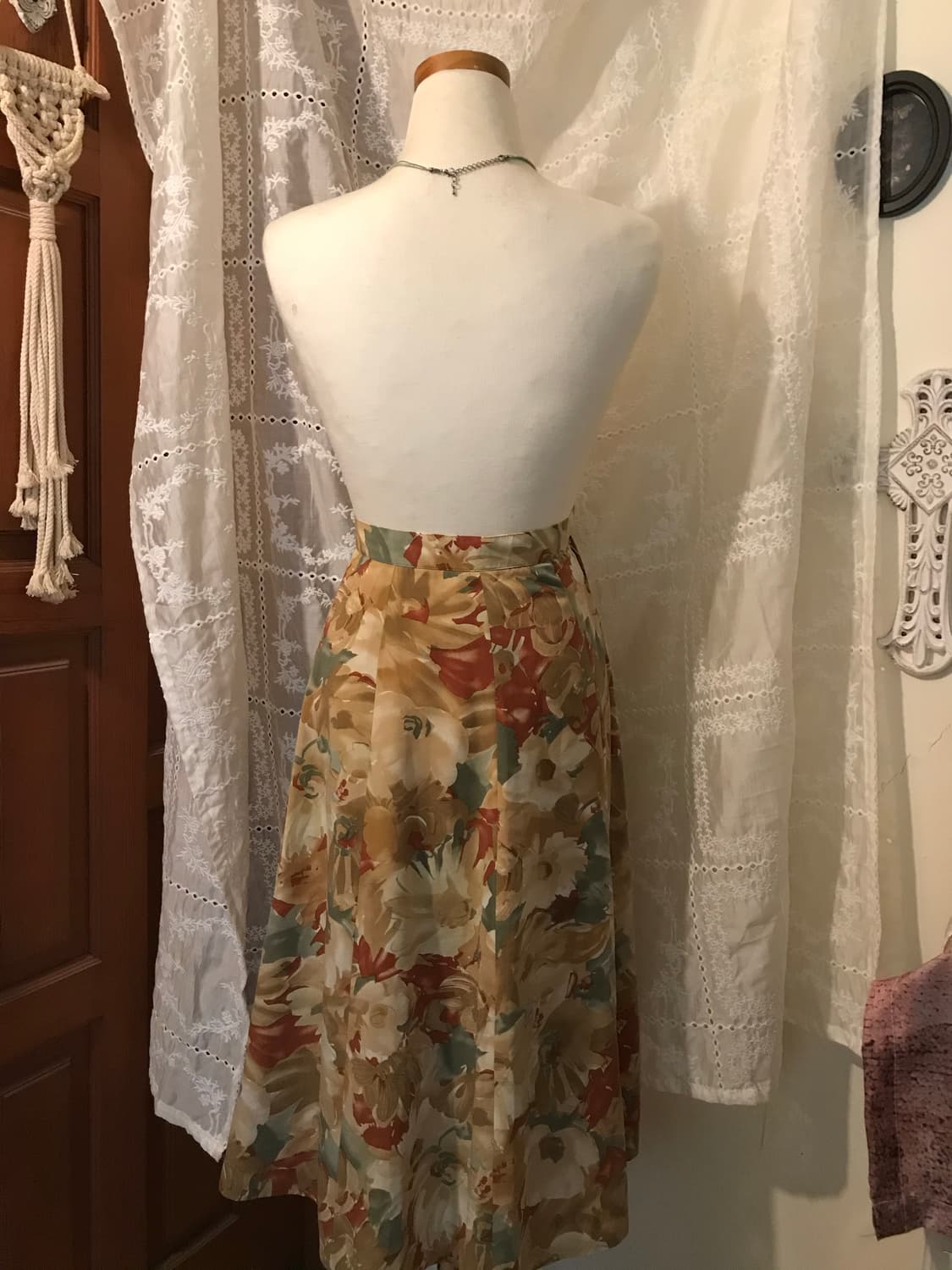 빈티지 플로럴 플레어 스커트 상품이미지2