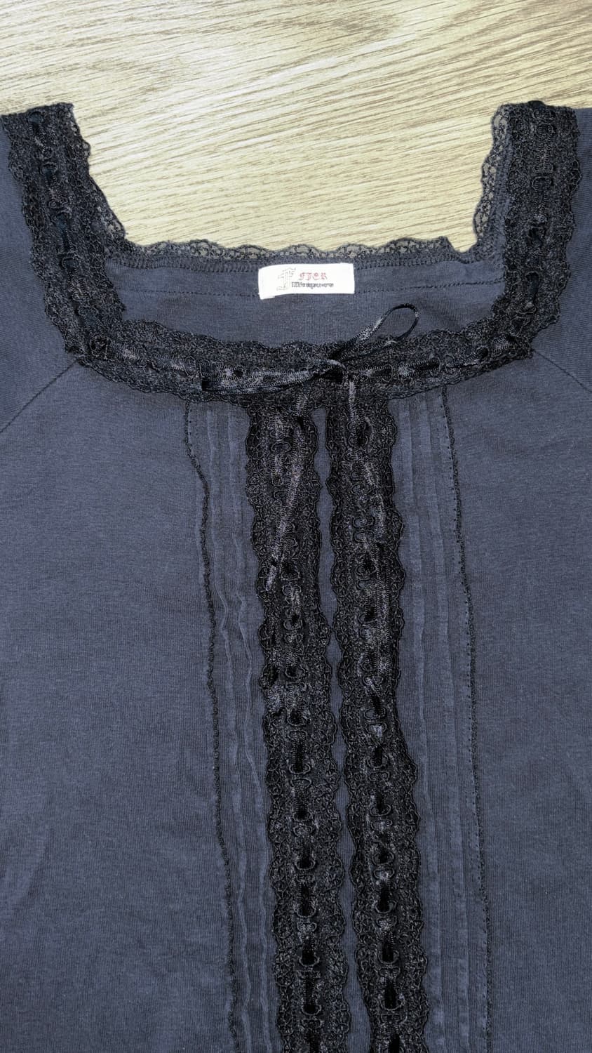 ribbon lace square neck T 상품이미지3