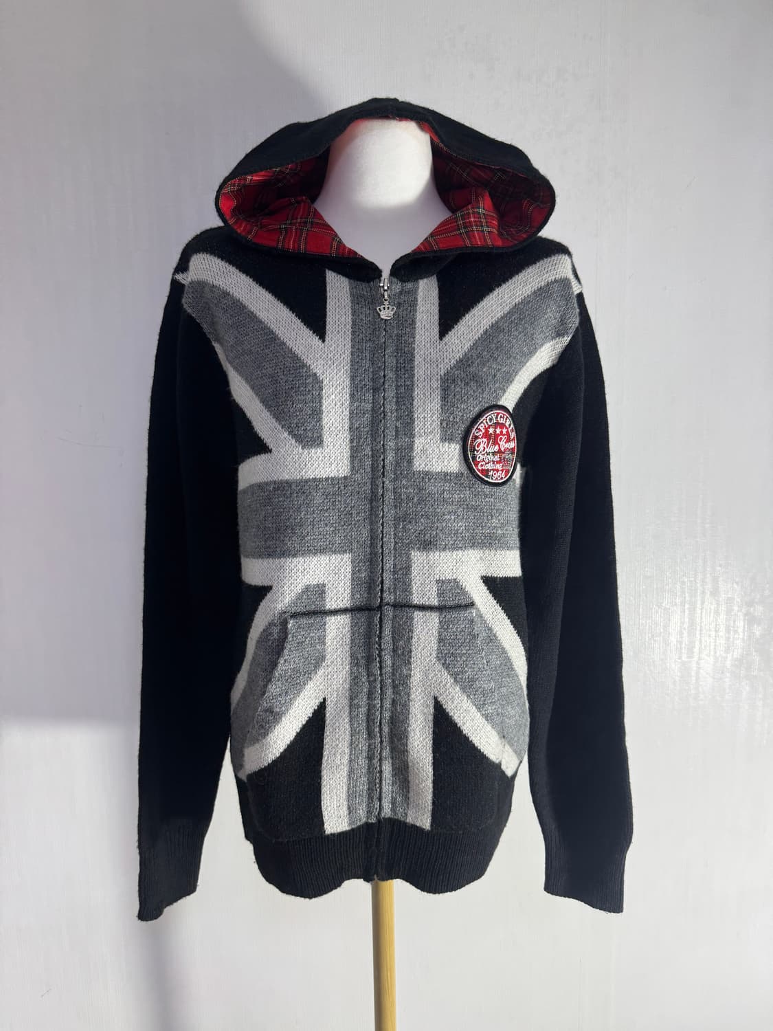 Blue cross 유니언잭 자수 패치 니트 후드집업 상품이미지2