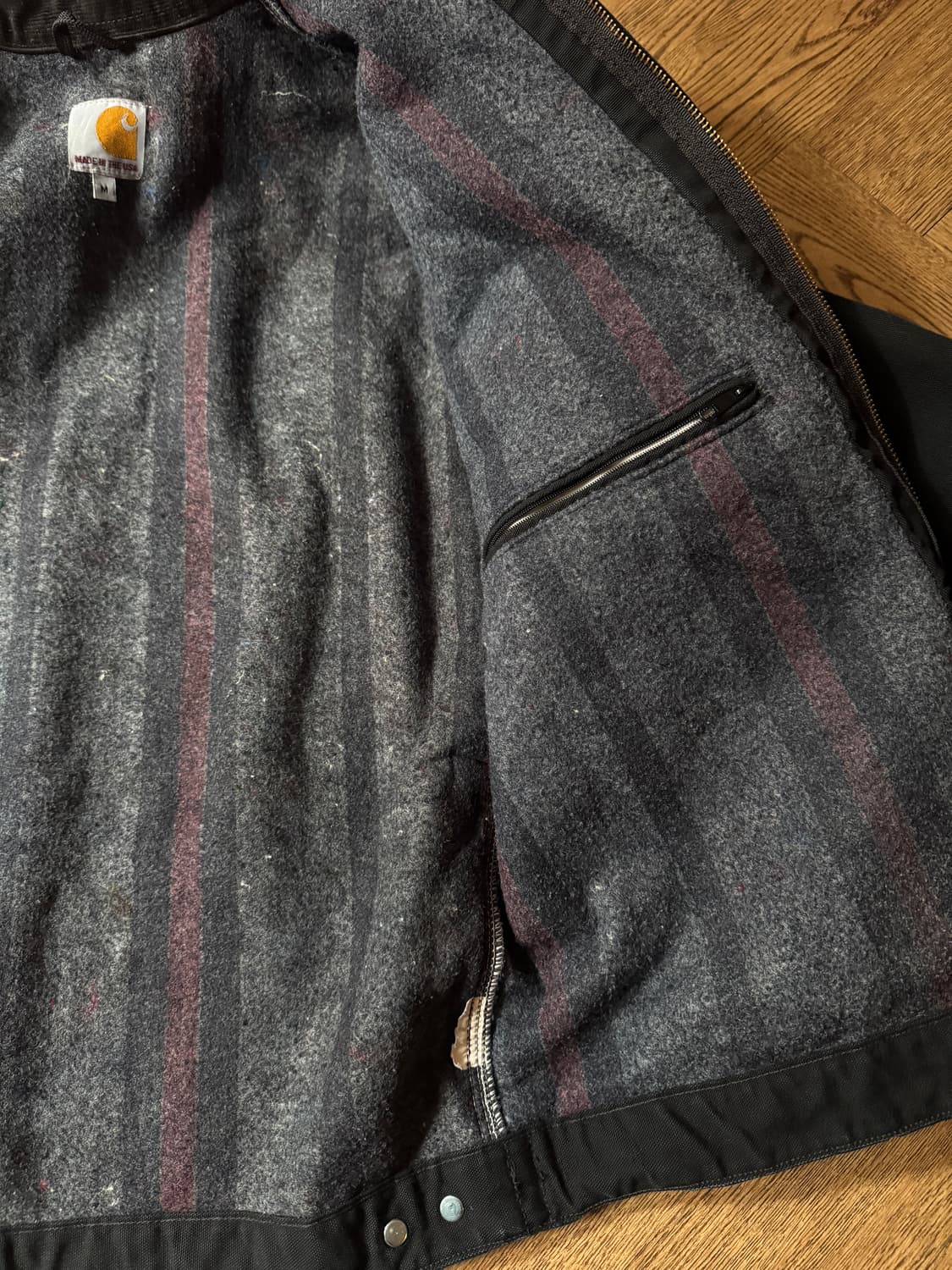 [M]칼하트 Made in USA J01 디트로이트 블랙 워크 자켓 상품이미지6