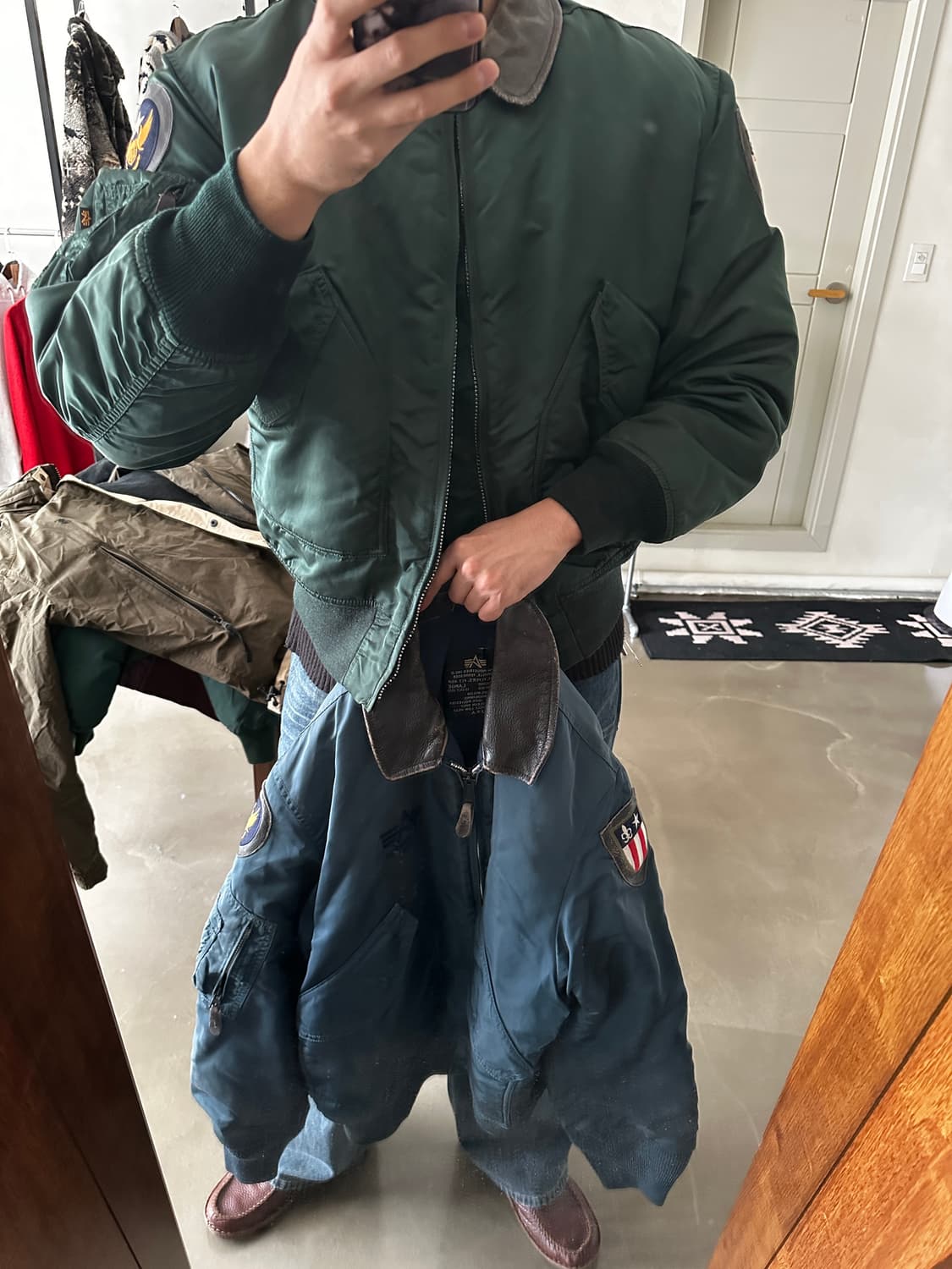 알파인더스트리 cwu 패치 플라이트 자켓 그린 상품이미지5