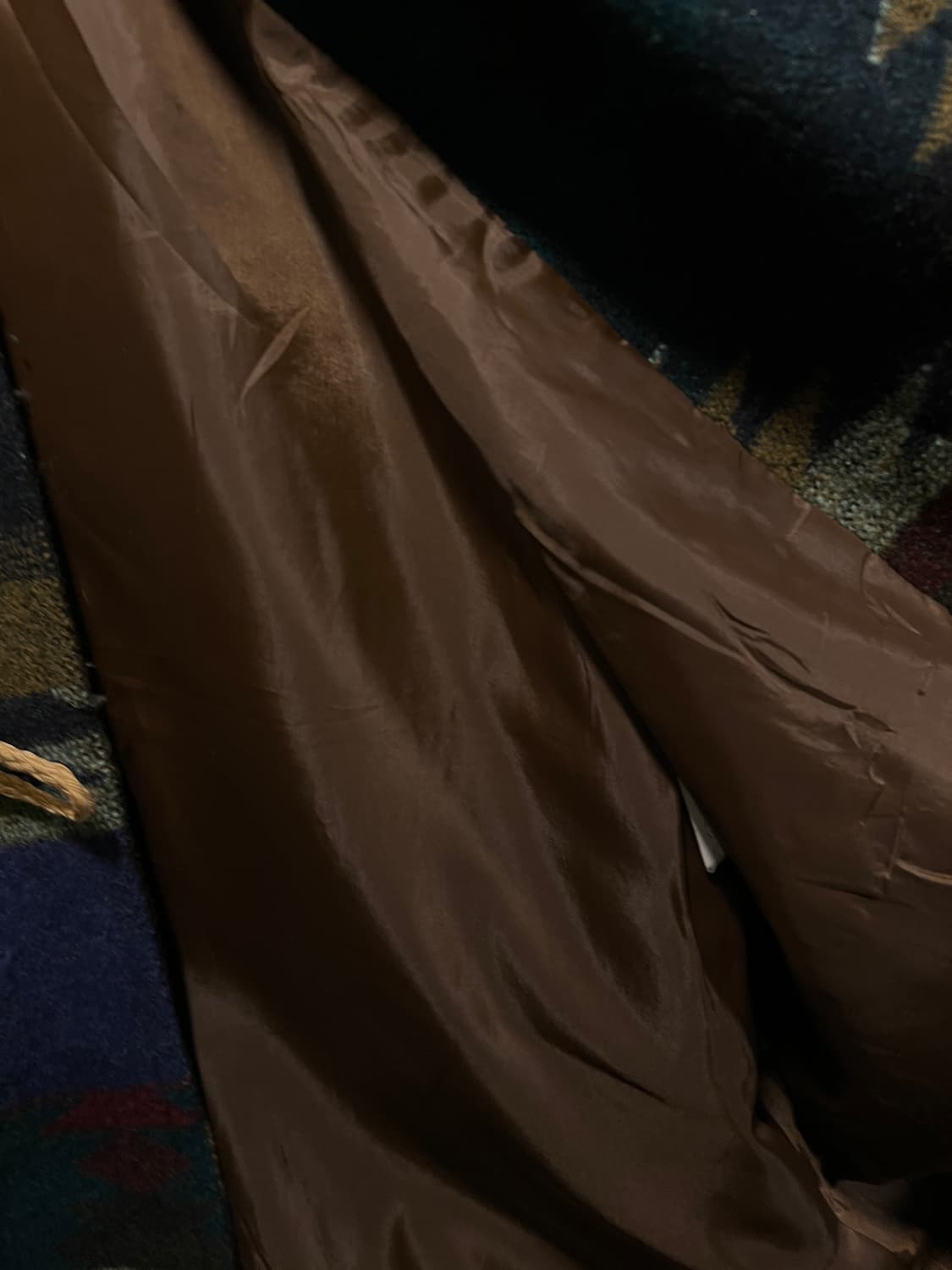 [M]90's JPN 빈티지 네이티브 패턴 울 후드 더플 코트 상품이미지6