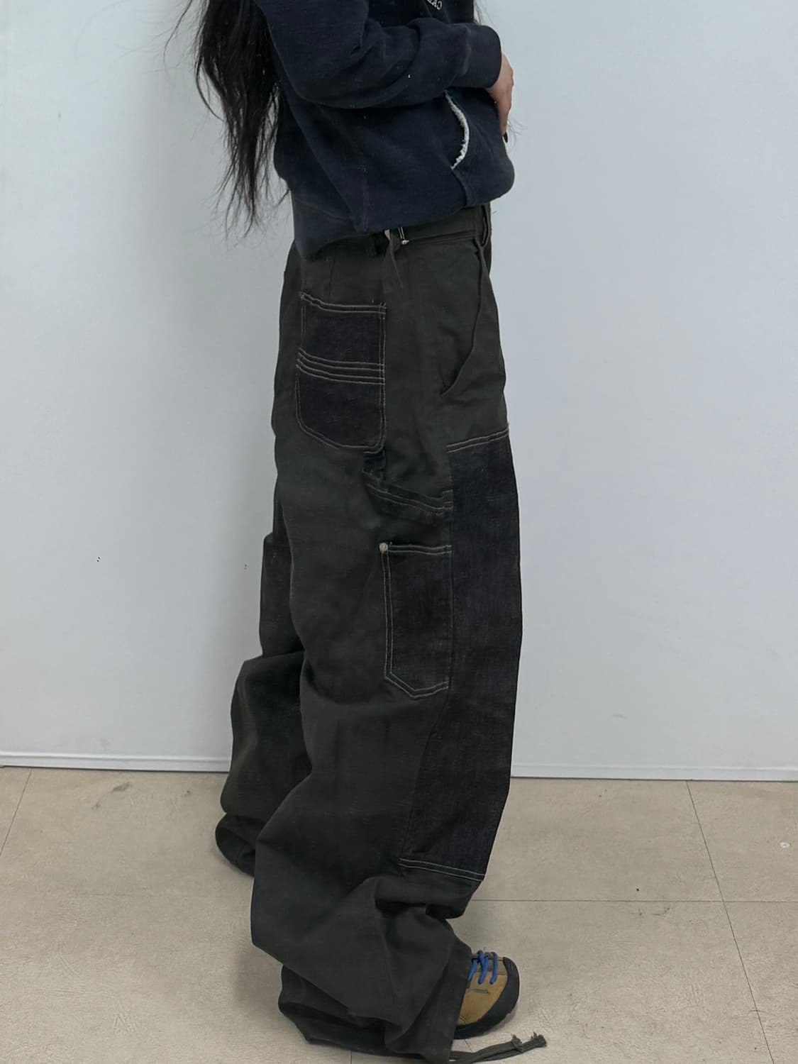 로어링라드 카키색 더블 니 카펜터 팬츠 E235 상품이미지2