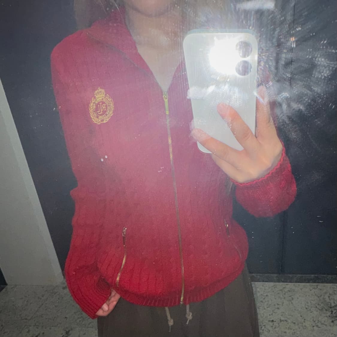 (M)랄프로렌 레드 니트집업 상품이미지1