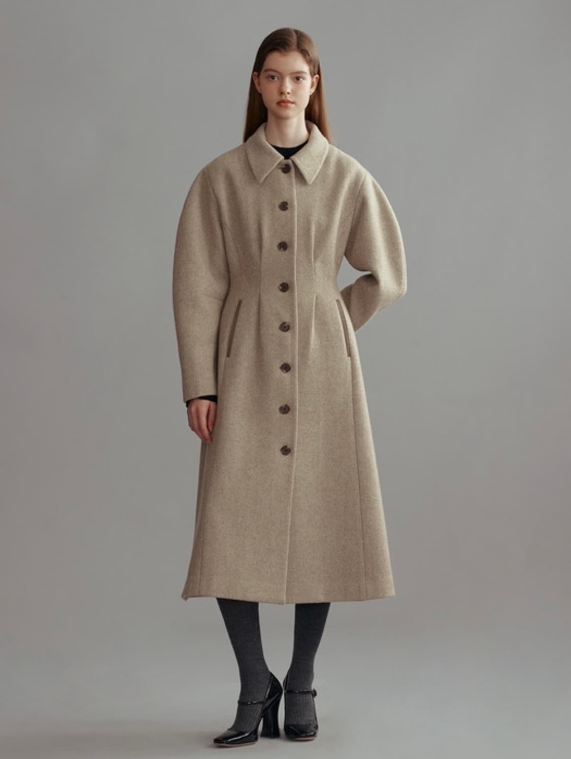 택O) 앤유 엔젤 코트 다크 베이지 상품이미지1