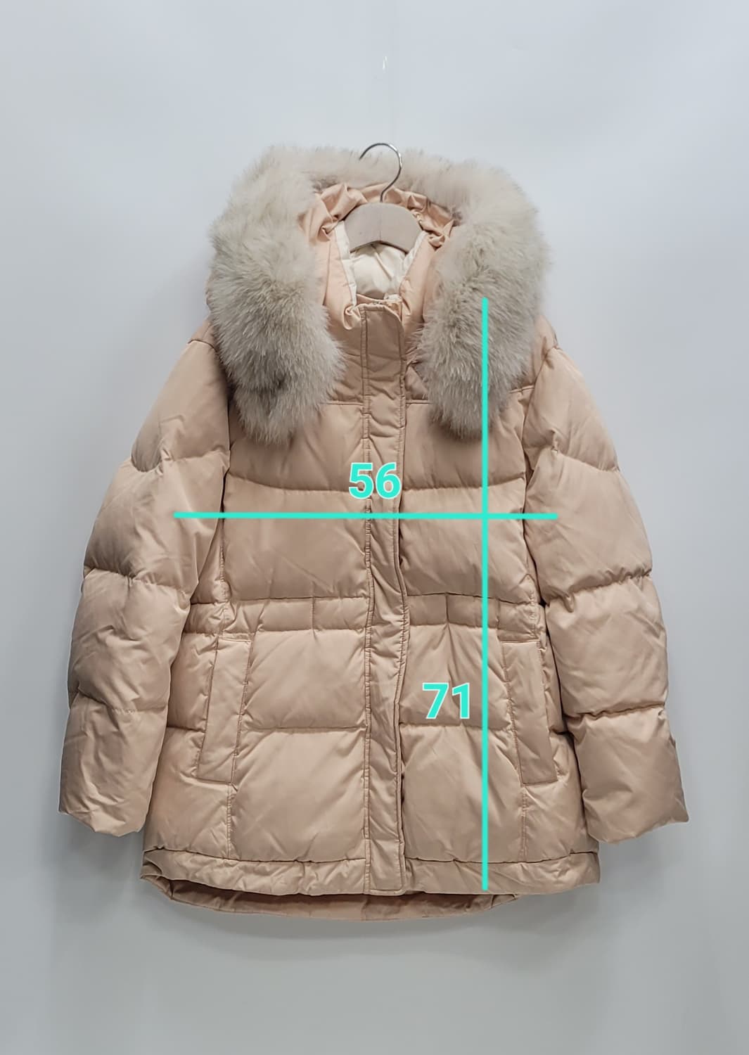 ZISBUY 20FW 지스바이 폭스퍼 다운 패징 / 여 95 핑크베이지  상품이미지10