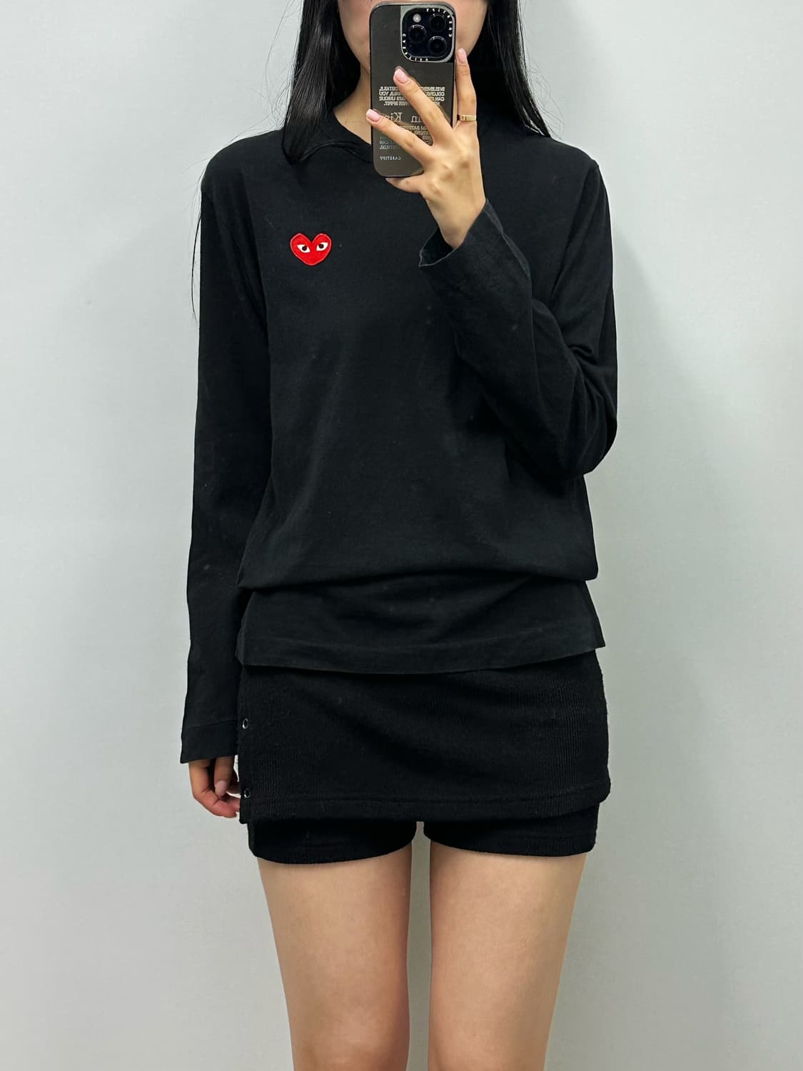 꼼데가르송 플레이 블랙 롱 슬리브 긴팔티 상품이미지1