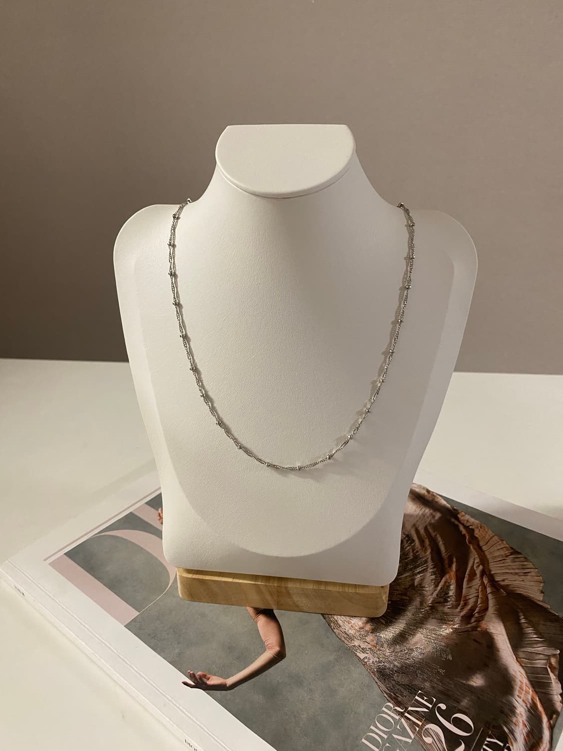 레이어드 실버톤 체인 목걸이 상품이미지1