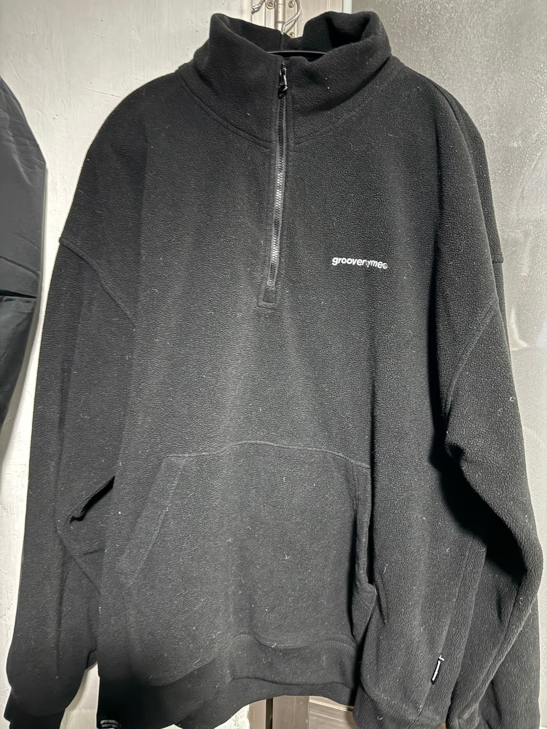 grooveryhyme 후리스 반집업 블랙 xl 상품이미지1
