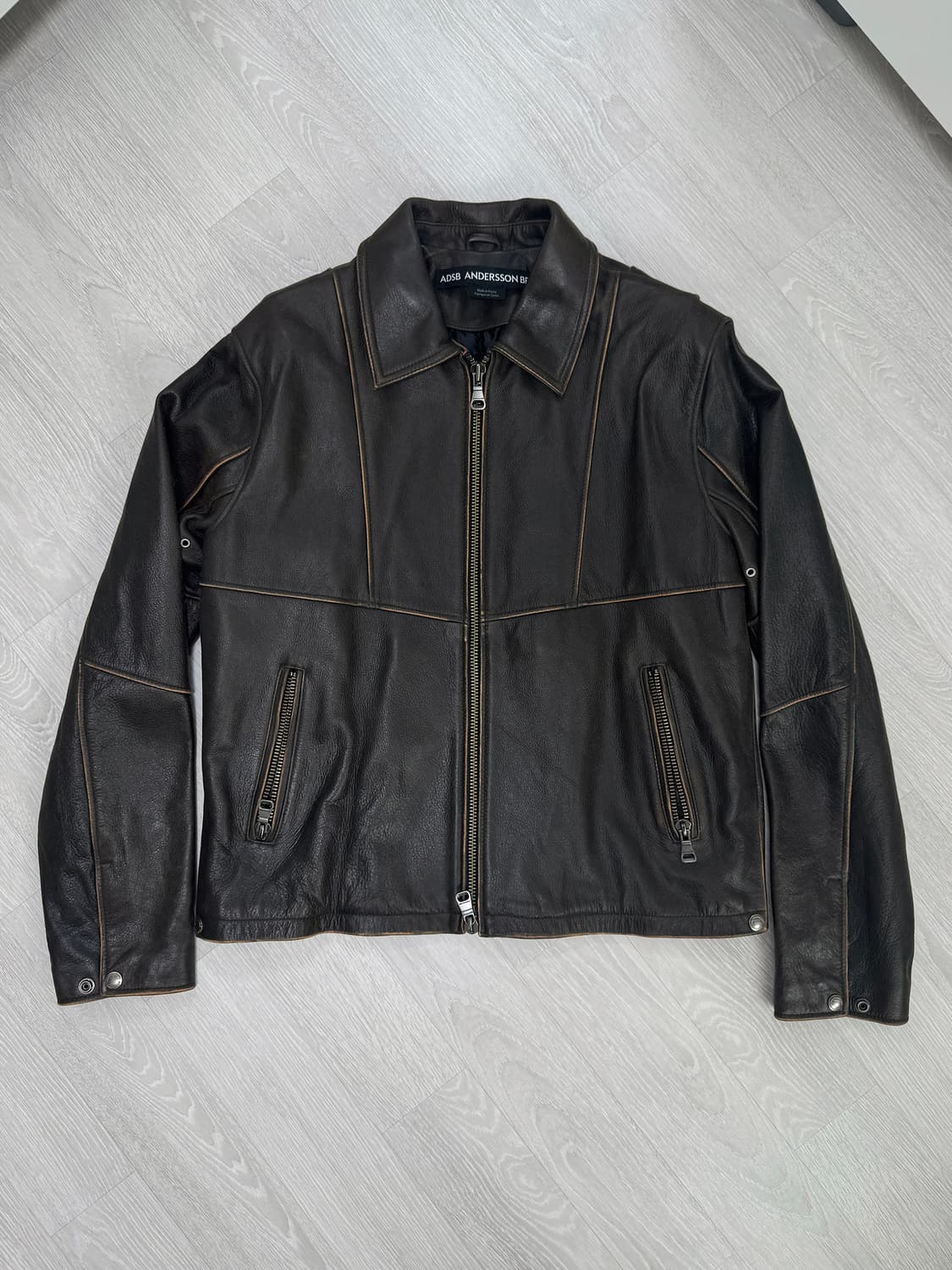 앤더슨벨 DRESZEN LEATHER ZIP-UP JACKET 상품이미지4