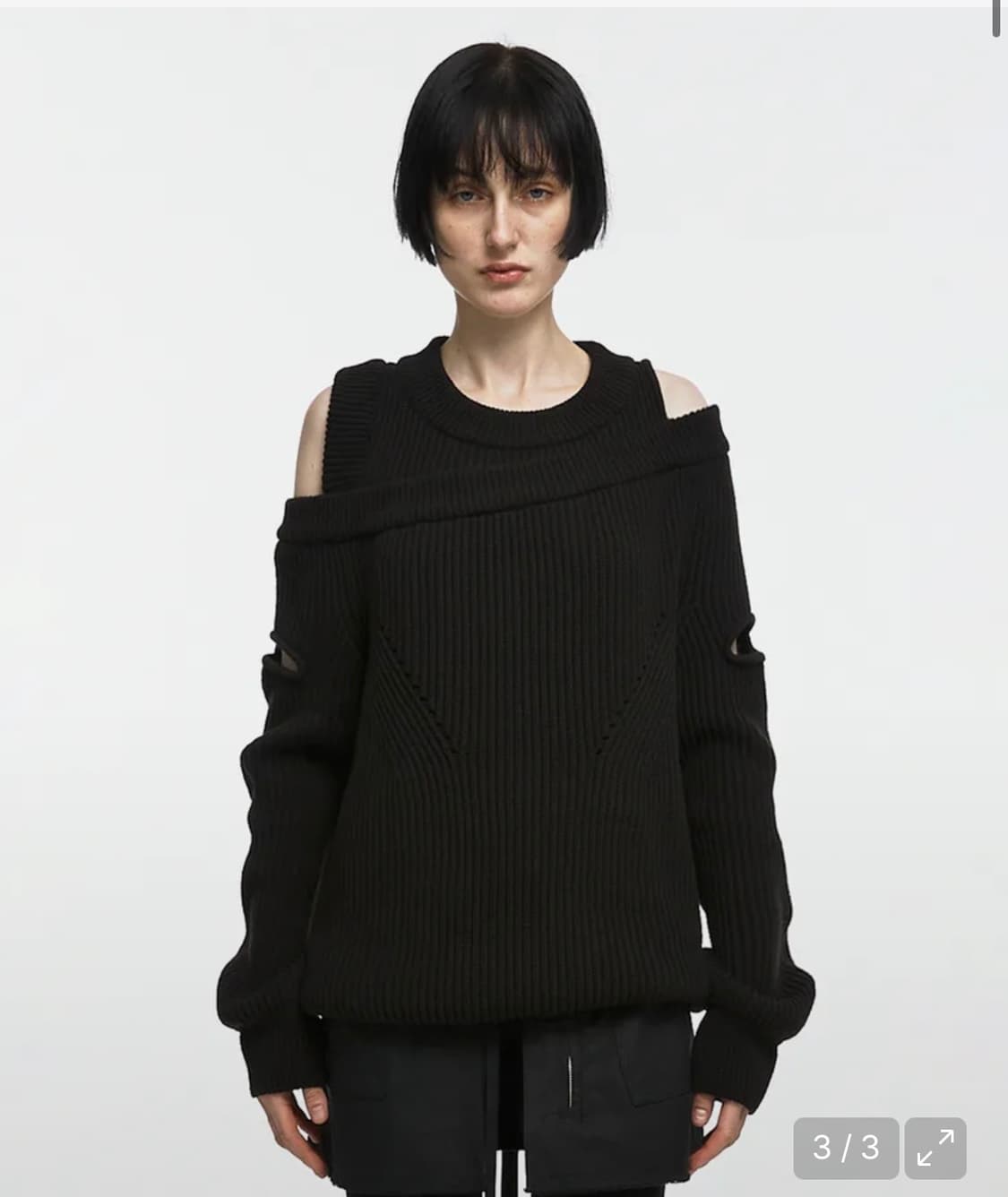 나체 asymmetric layered knit black 상품이미지1