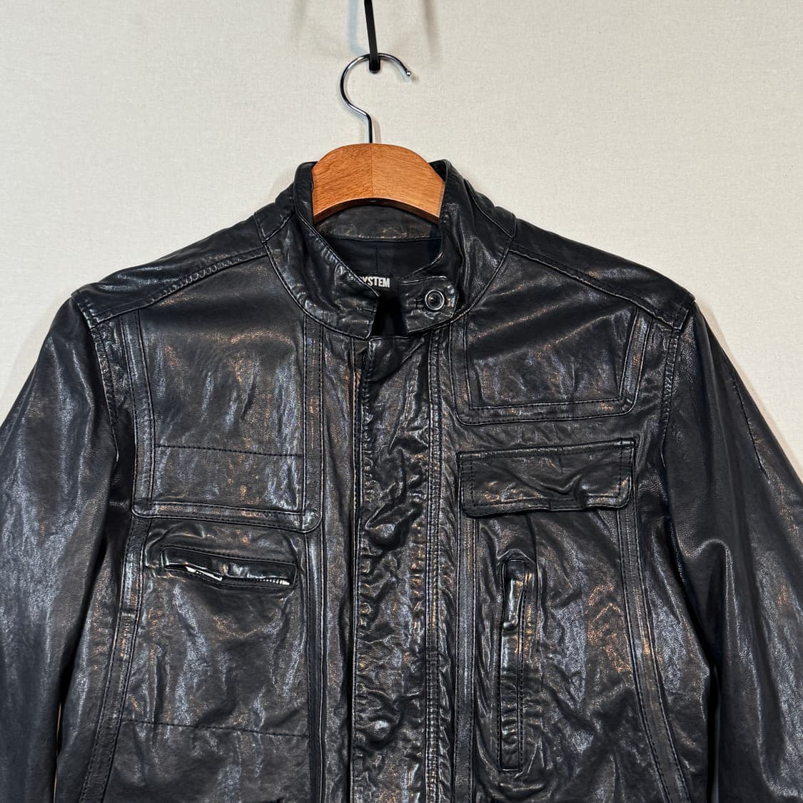 M) SYSTEM 시스템 양가죽 멀티 포켓 레더 자켓 상품이미지3