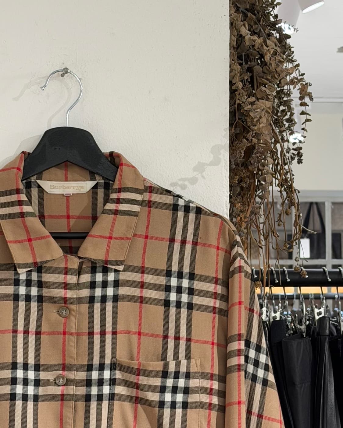 버버리 베이지 체크 코튼 셔츠 상품이미지3