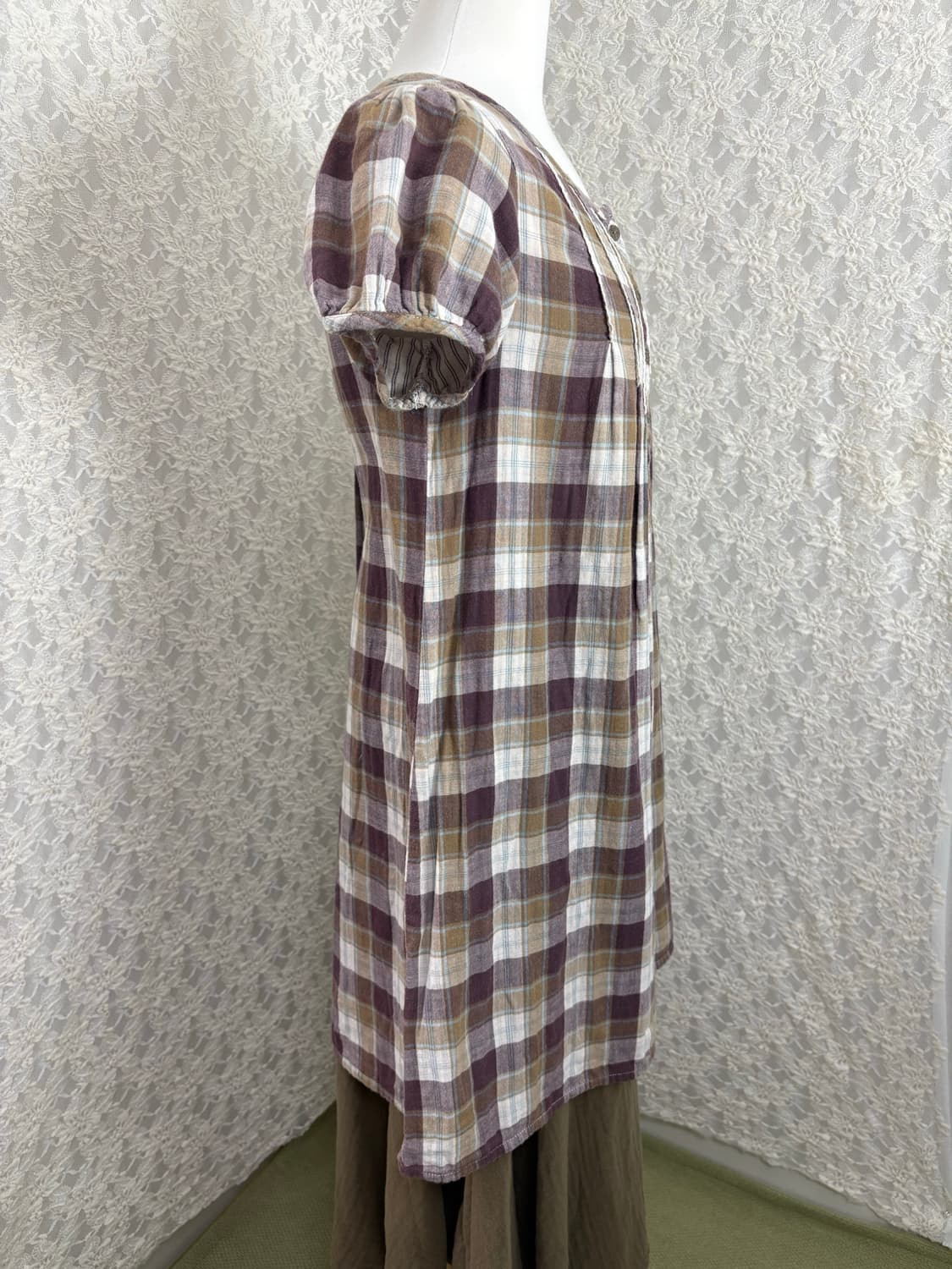 브라운 체크 원피스 상품이미지7