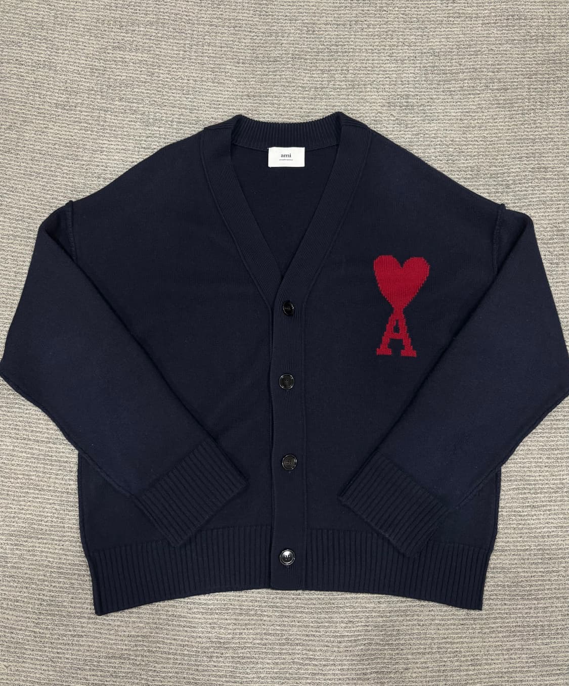 아미 빅 하트 로고 가디건 네이비 XL 상품이미지1