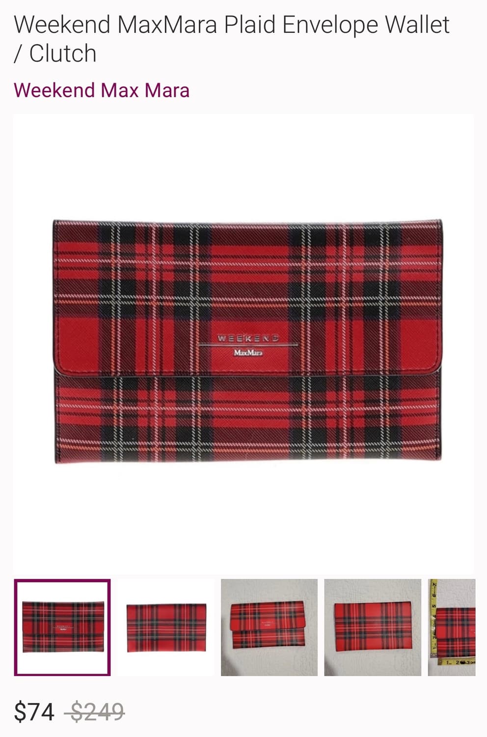 Weekend MaxMara Plaid Envelope Wallet막스마 상품이미지5