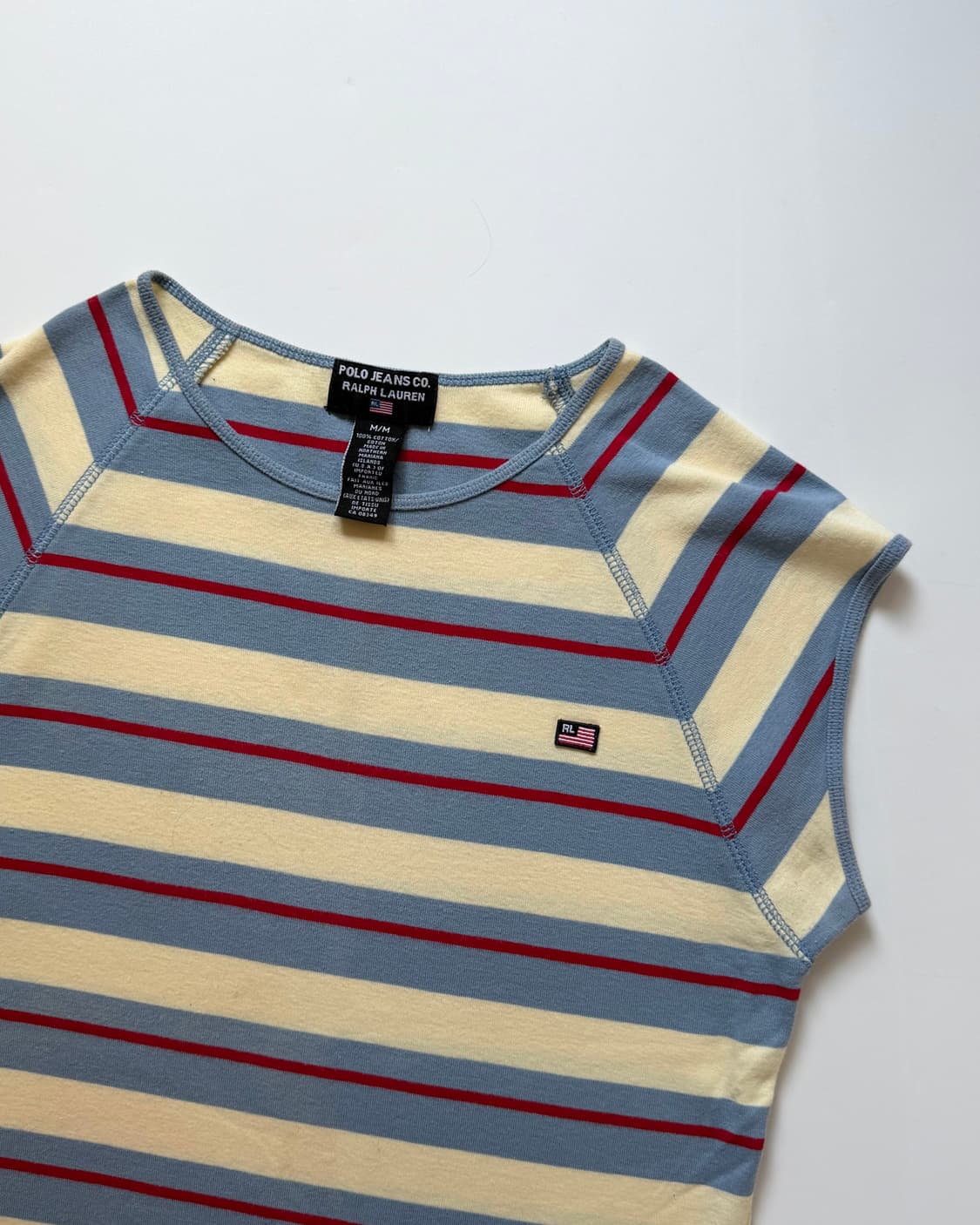 Polo 폴로 랄프로렌 진스 레드-스카이블루 스트라이프 티셔츠  상품이미지4