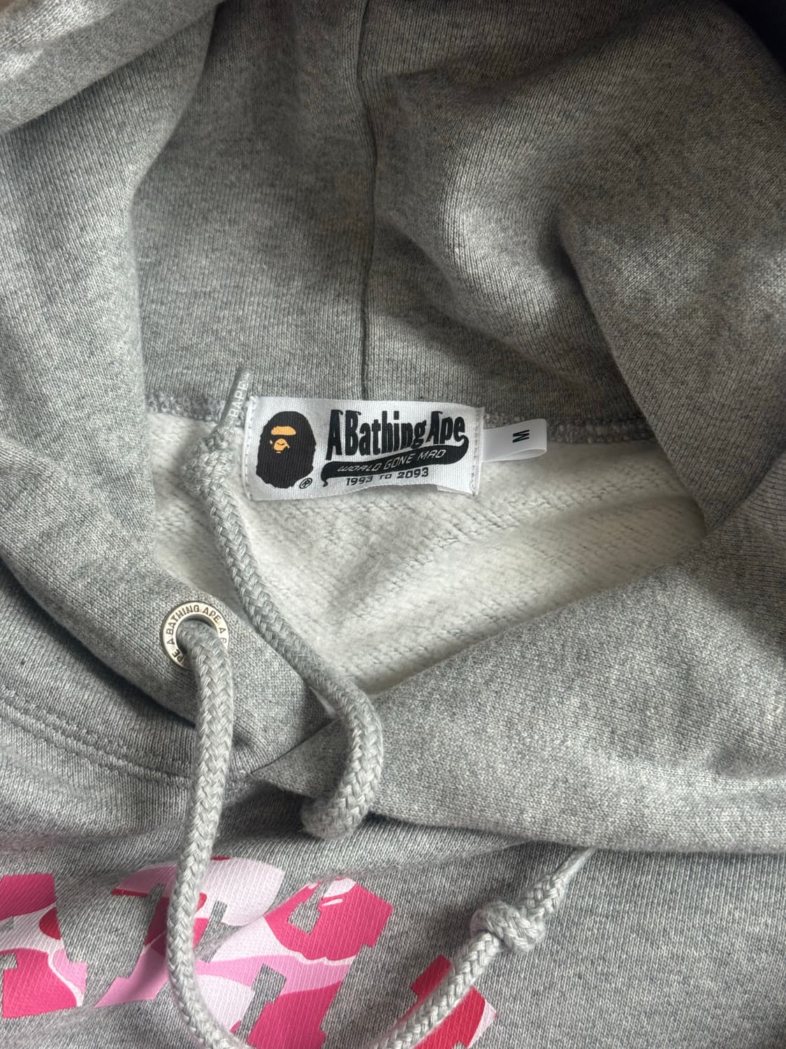 베이프 ABC 카모 컬리지 풀오버 후드 그레이 상품이미지4