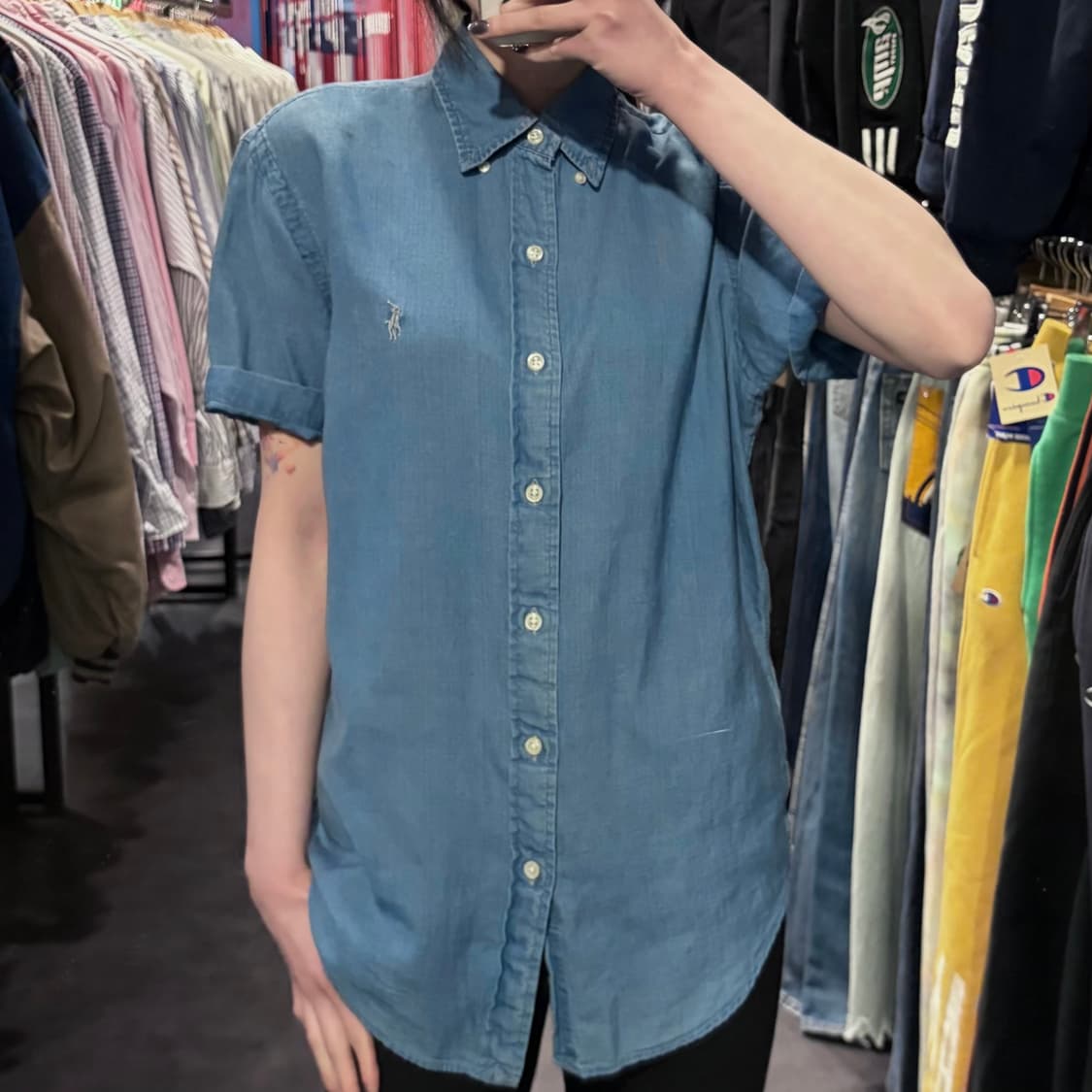 [IM] PoloRalphLauren 폴로 랄프로렌 반팔 셔츠 데님 블루 상품이미지4