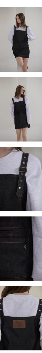 레터프롬문 murphy overall denim dress 블랙색상 상품이미지2