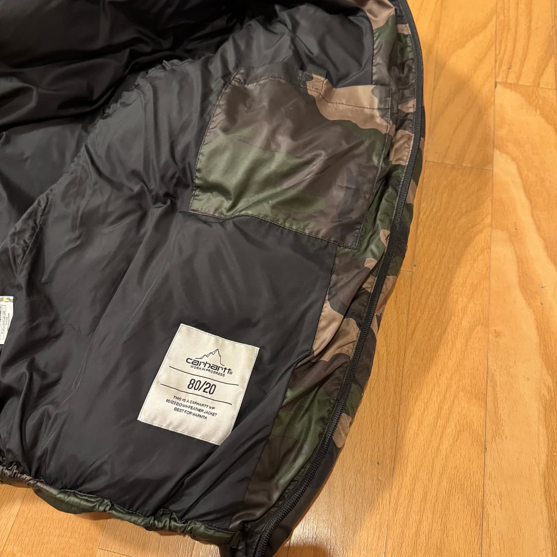 칼하트 WIP 카모플라쥬 덕다운 데밍 재킷 L 상품이미지7