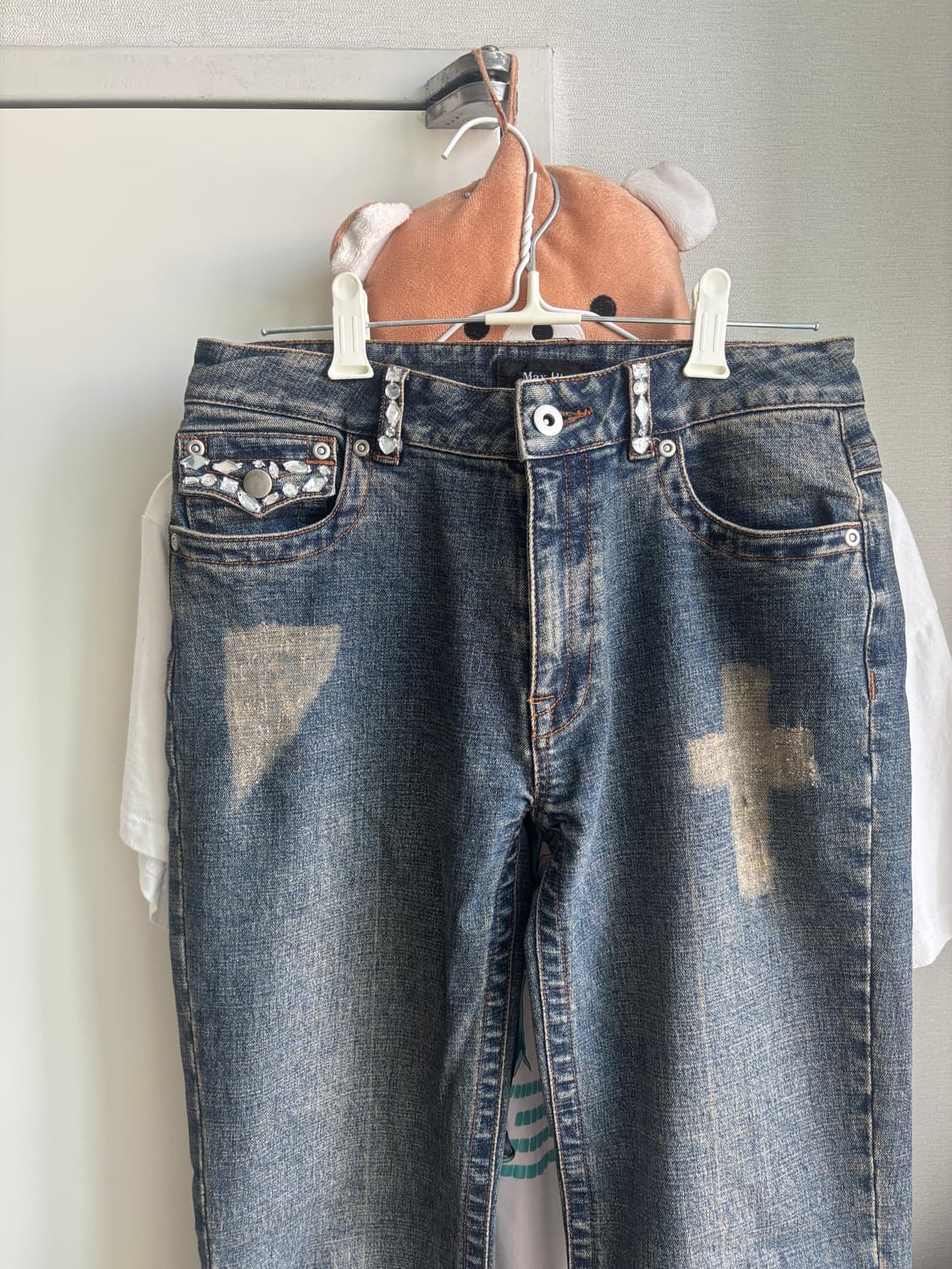 Max Blue 워싱 세미부츠컷 데님 상품이미지2