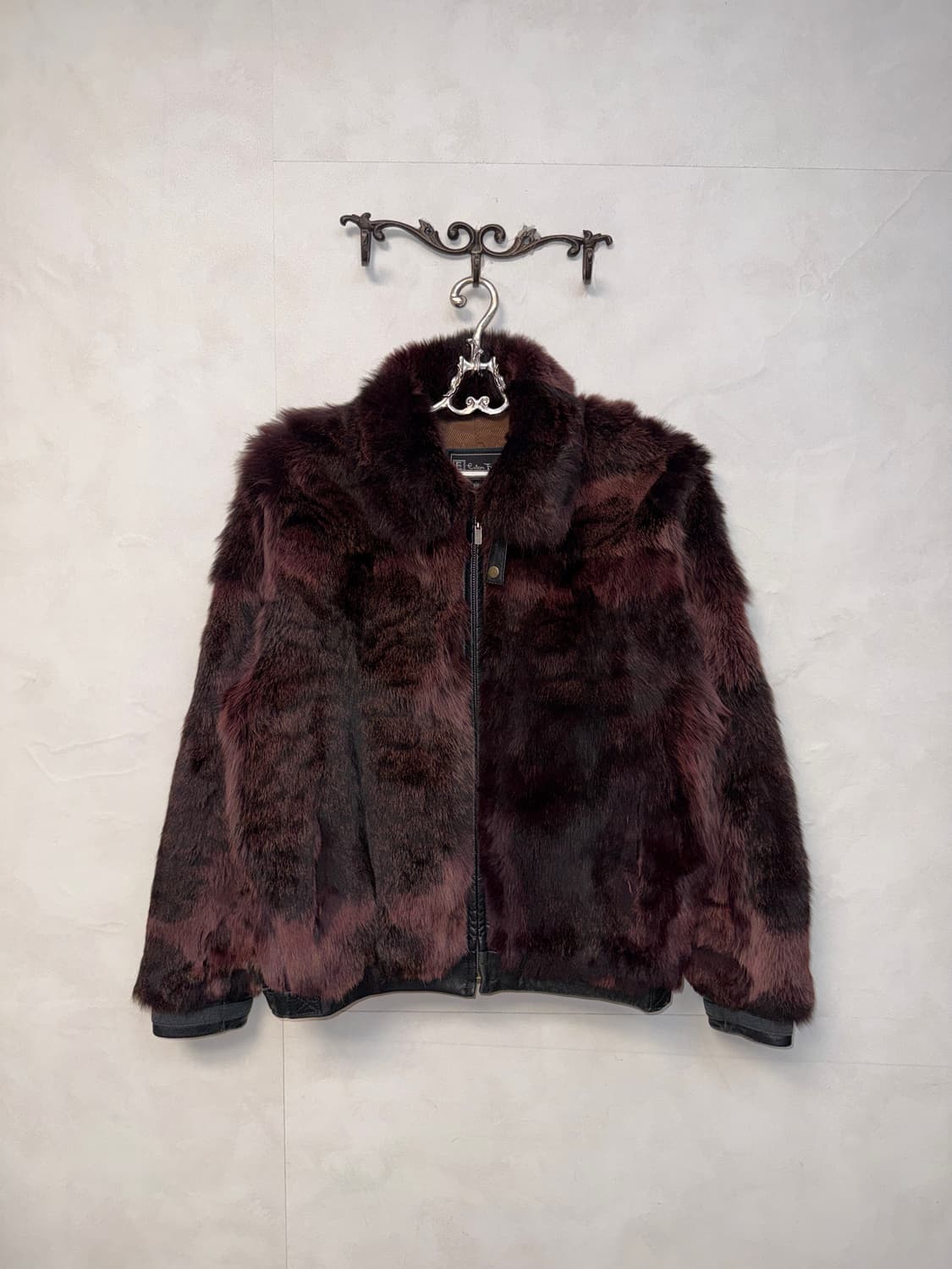 Cherry red animal pattern fur jacket 상품이미지1