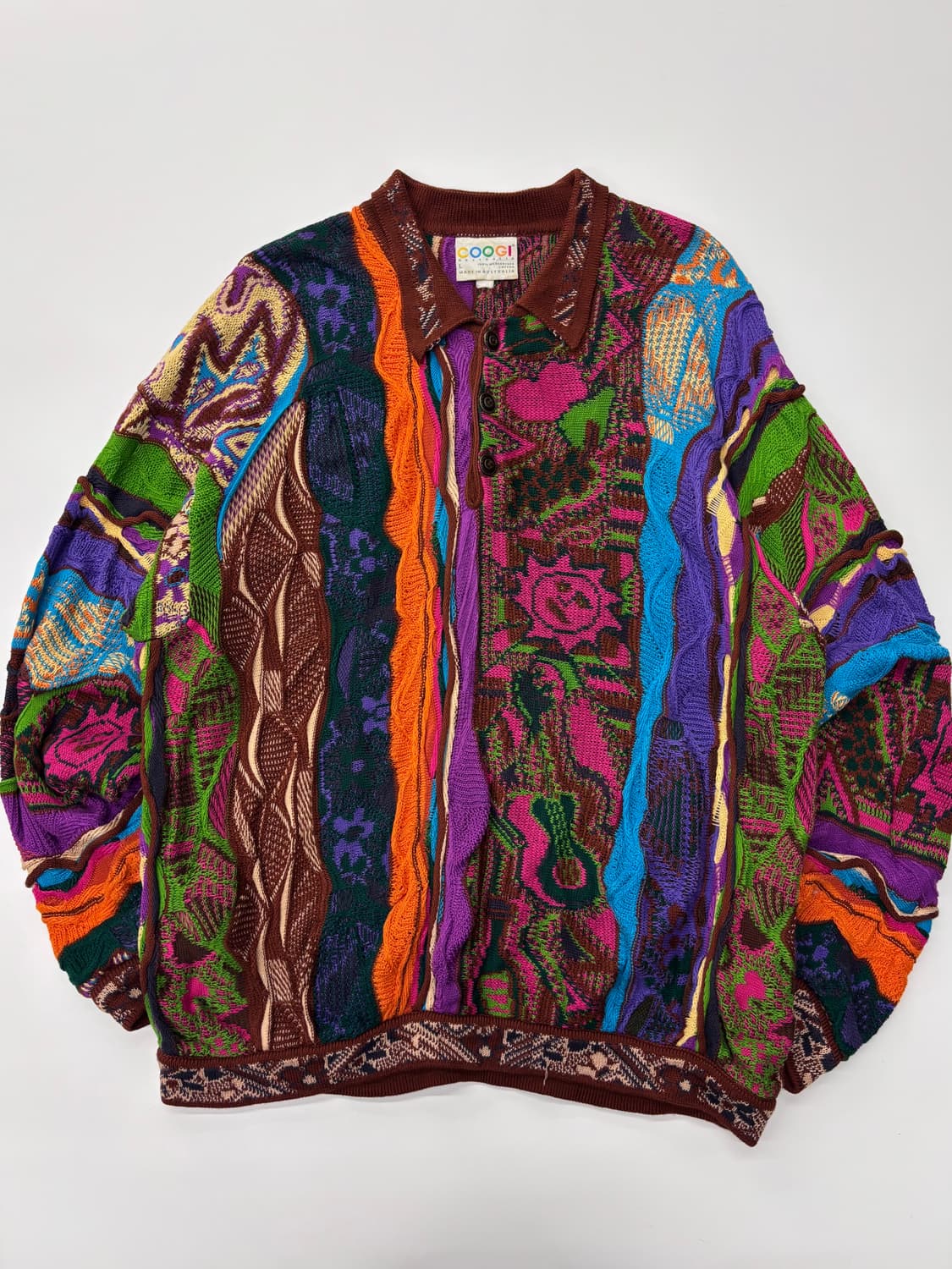 Coogi 쿠지 3D 멀티컬러 케이블 코튼 카라 니트 상품이미지6