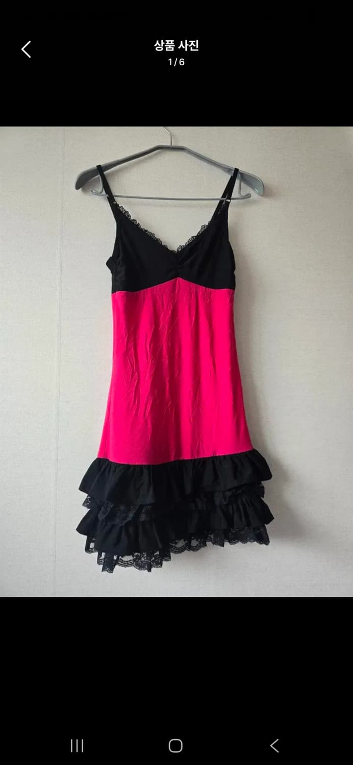 Deary 디어리 핑크 블랙 원피스 상품이미지1