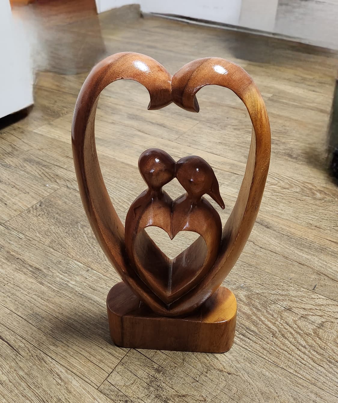 나무 하트 연인 조각상 장식품 인테리어소품 상품이미지1