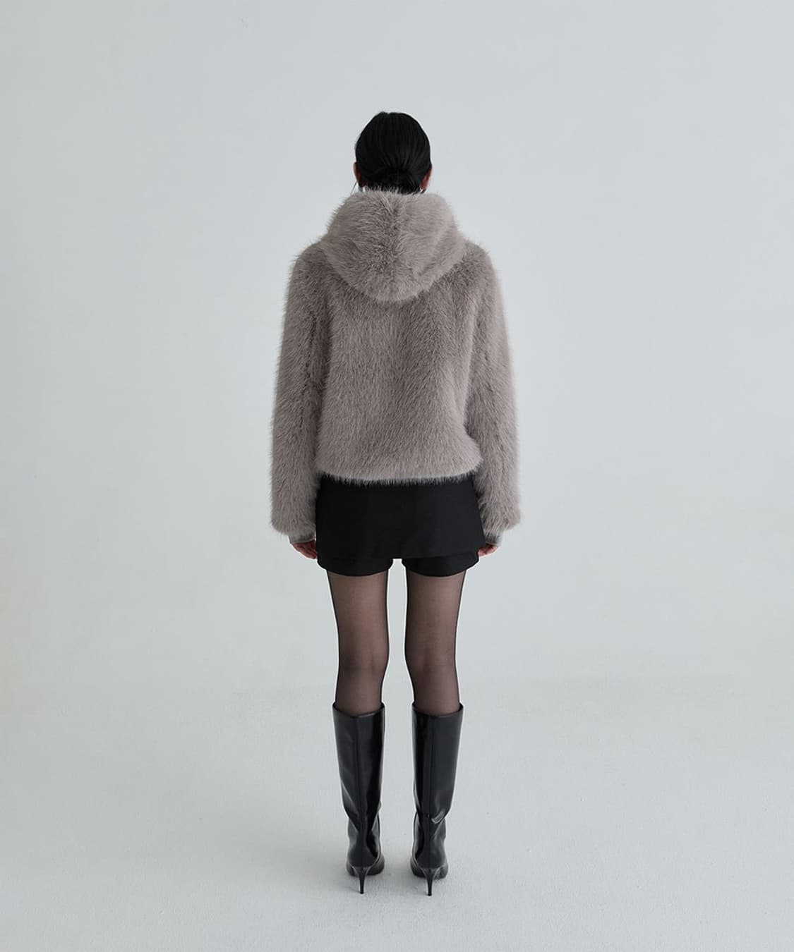 낫유어로즈 퍼 후드 점퍼 챠콜 상품이미지3