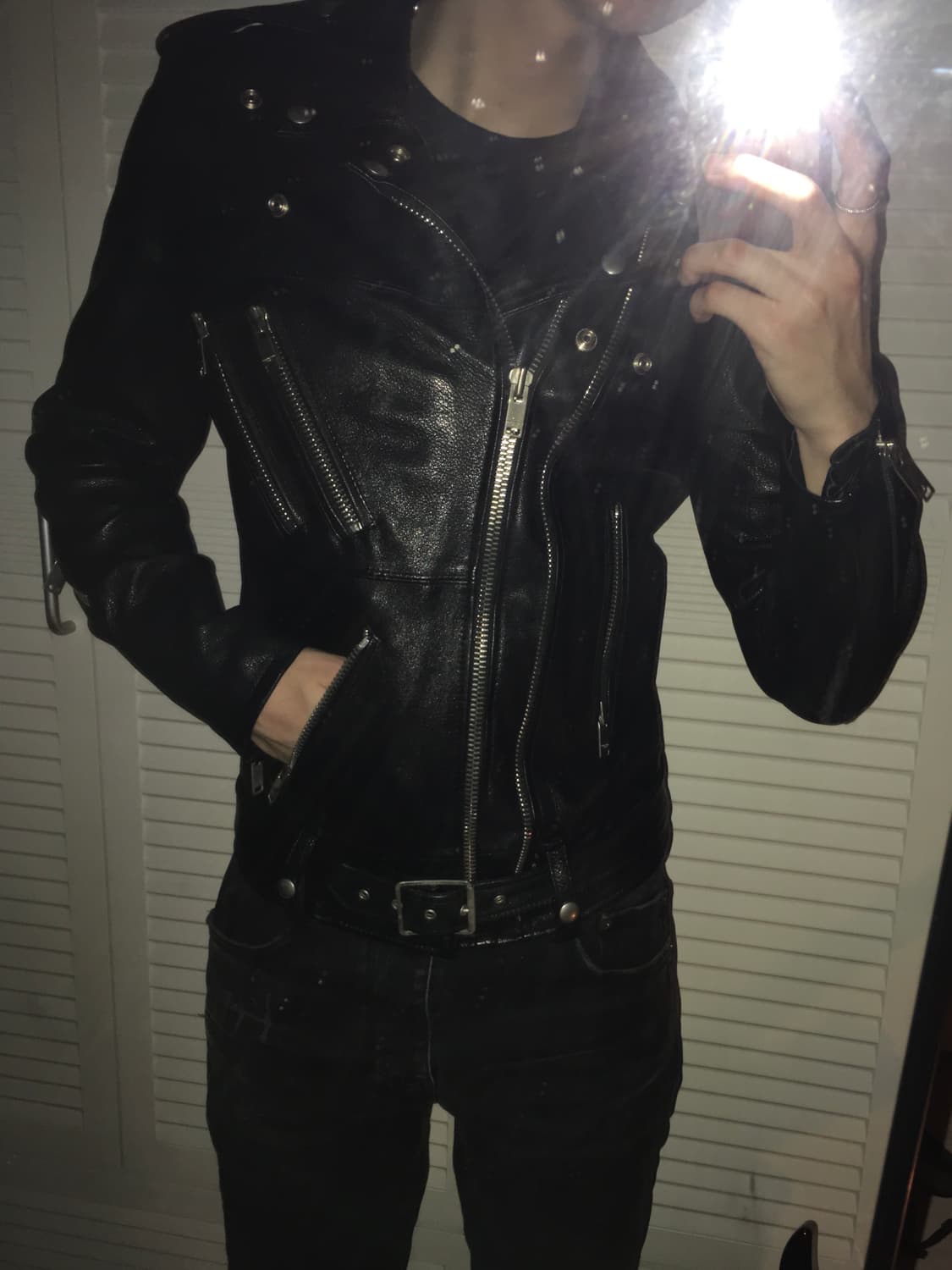 멀티지퍼 레더자켓 락시크 펑크락 상품이미지1