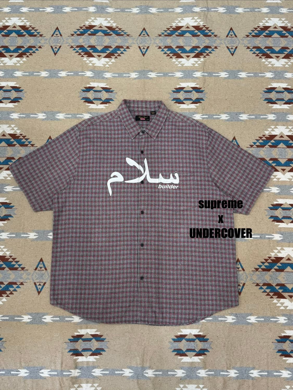 [L] 슈프림 x 언더커버 숏슬리브 플란넬 셔츠 그레이 플레이드 상품이미지1