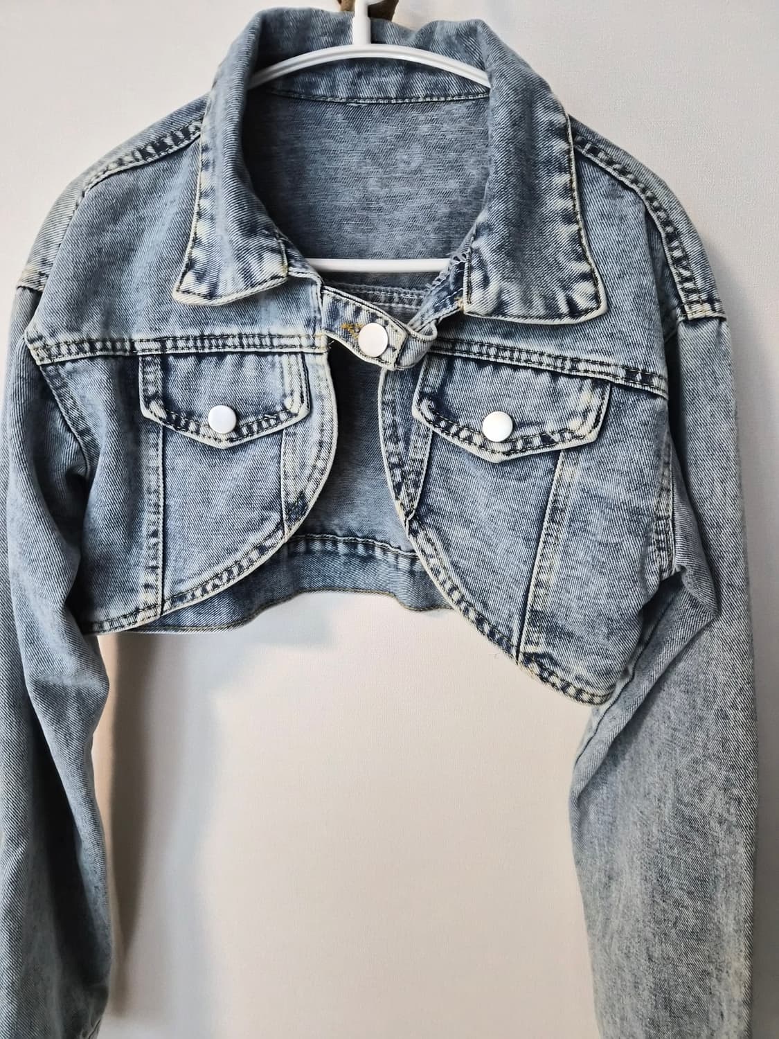 빈티지 워싱 라운드 크롭 데님 자켓 상품이미지2