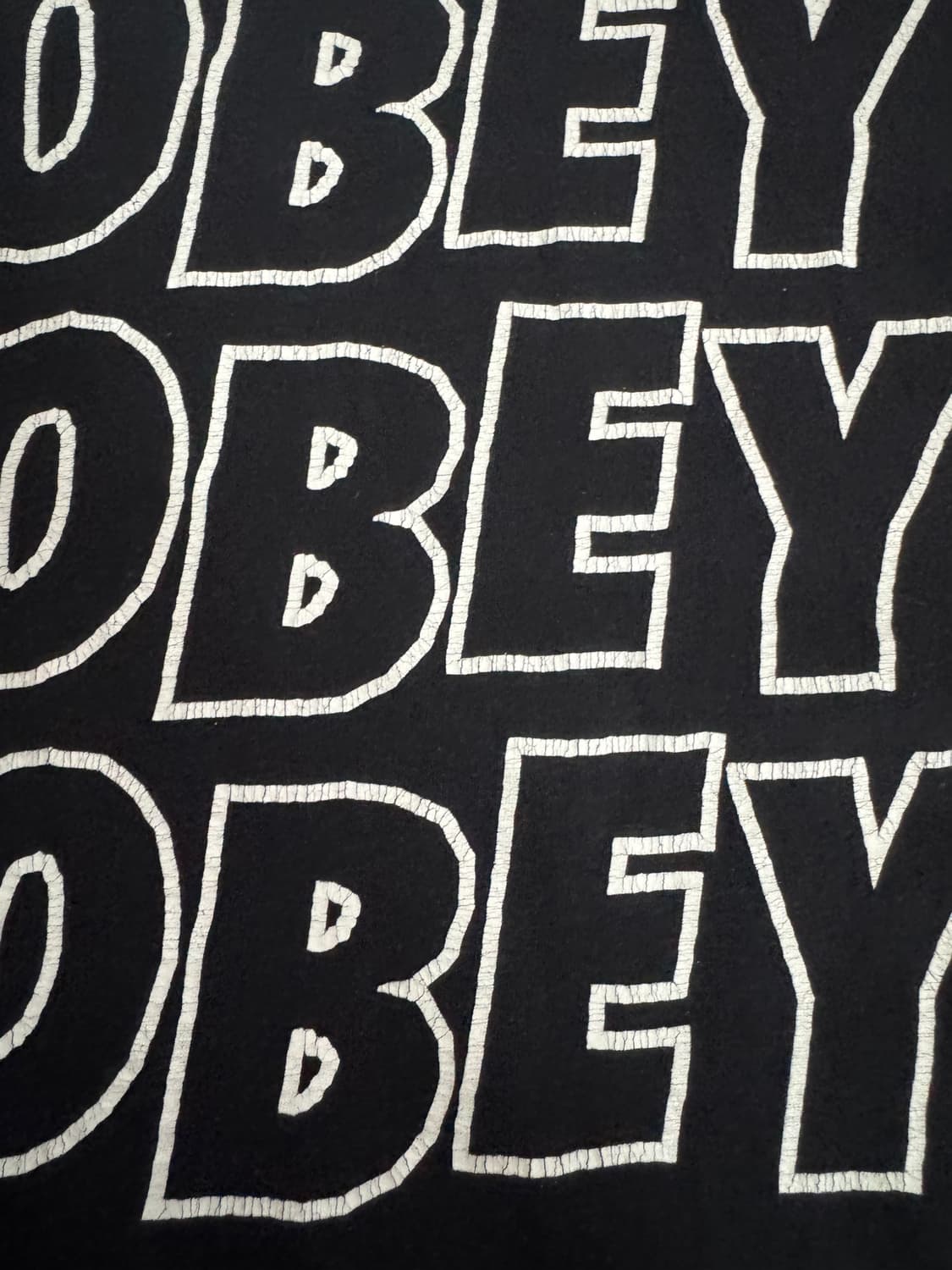오베이 OBEY 올드스쿨 뒷프린팅 반팔 티셔츠 L 블랙 상품이미지3