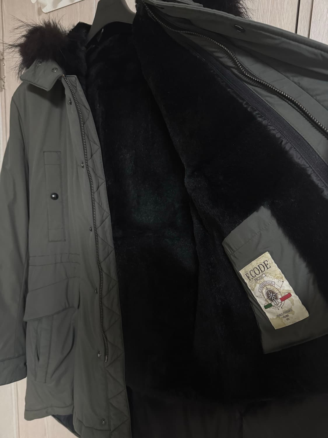 프랑코페라로 토끼털내피 야상 점퍼 100사이즈 상품이미지3