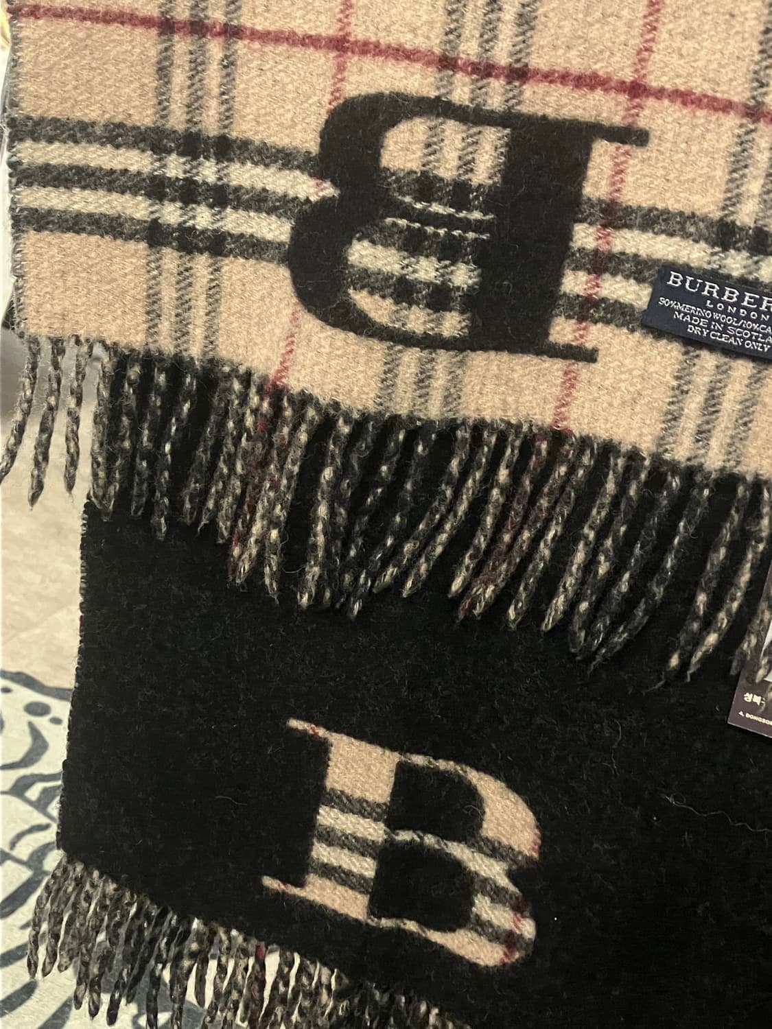 버버리 체크 롱 머플러 브라운 블랙 #csz2287 상품이미지3