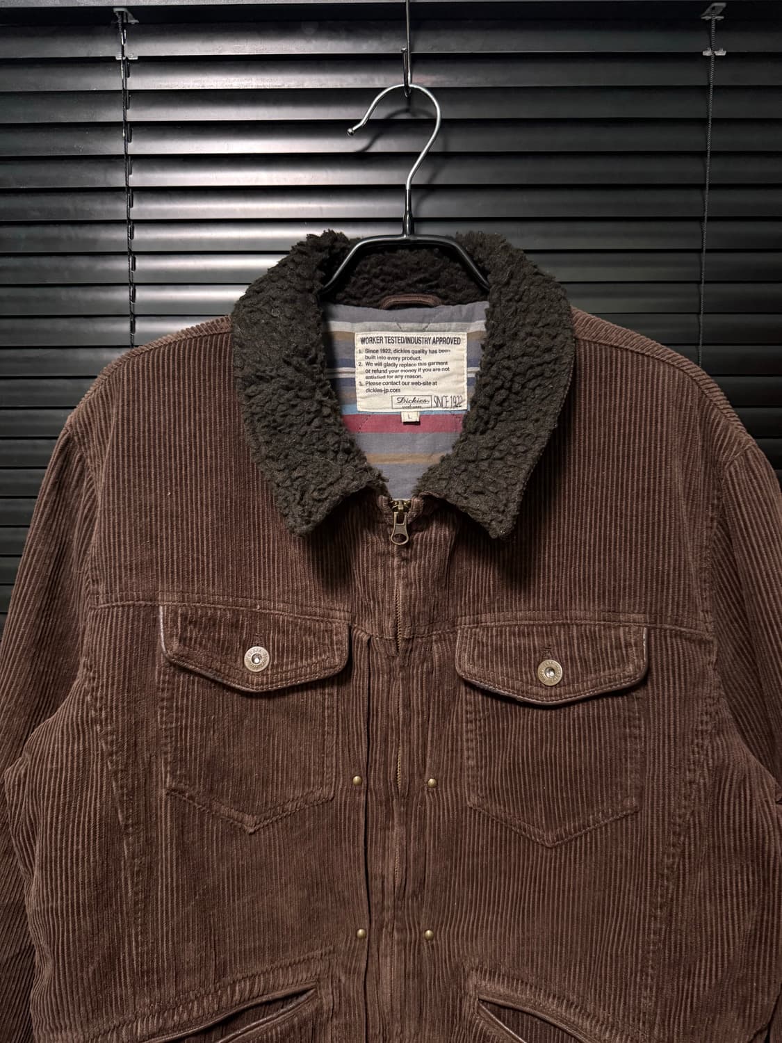 디키즈 브라운 갈색 양털 골덴 코듀로이 쉐르파 트러커 워크 자켓 웨스턴  상품이미지3